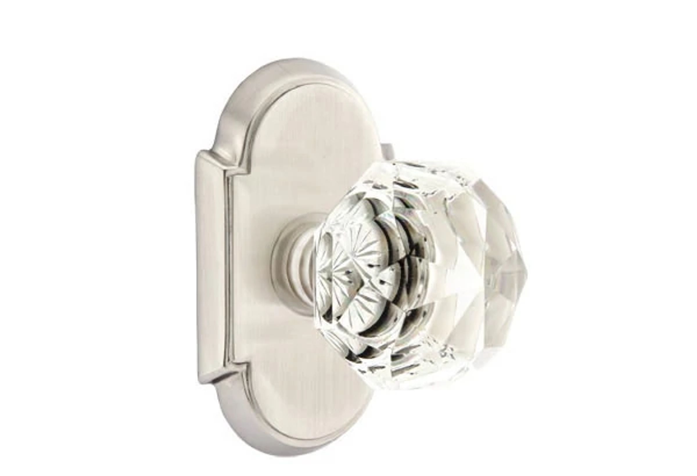 Emtek Concealed Fastener Diamond Glass Knob Set with #8 Rosette