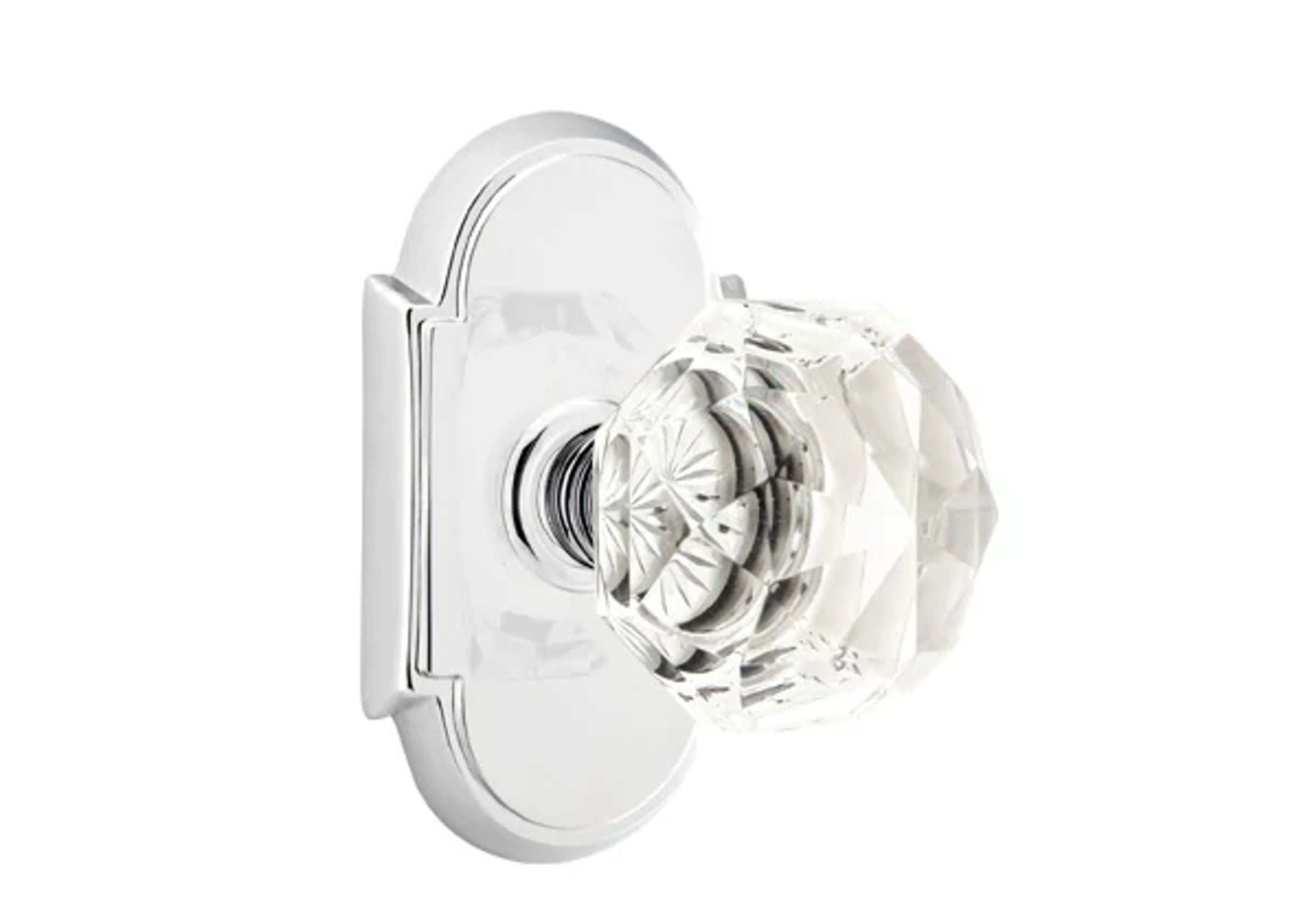 Emtek Diamond Glass Knob Set with #8 Rosette