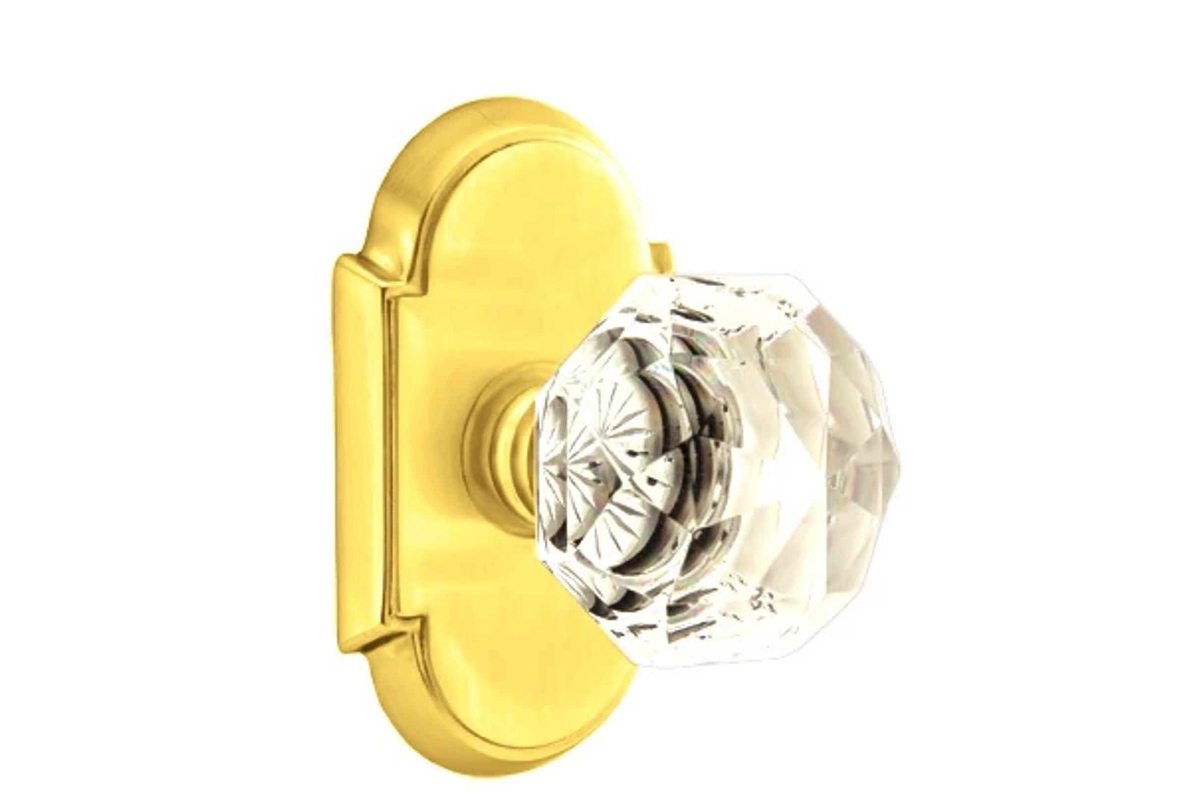 Emtek Diamond Glass Knob Set with #8 Rosette