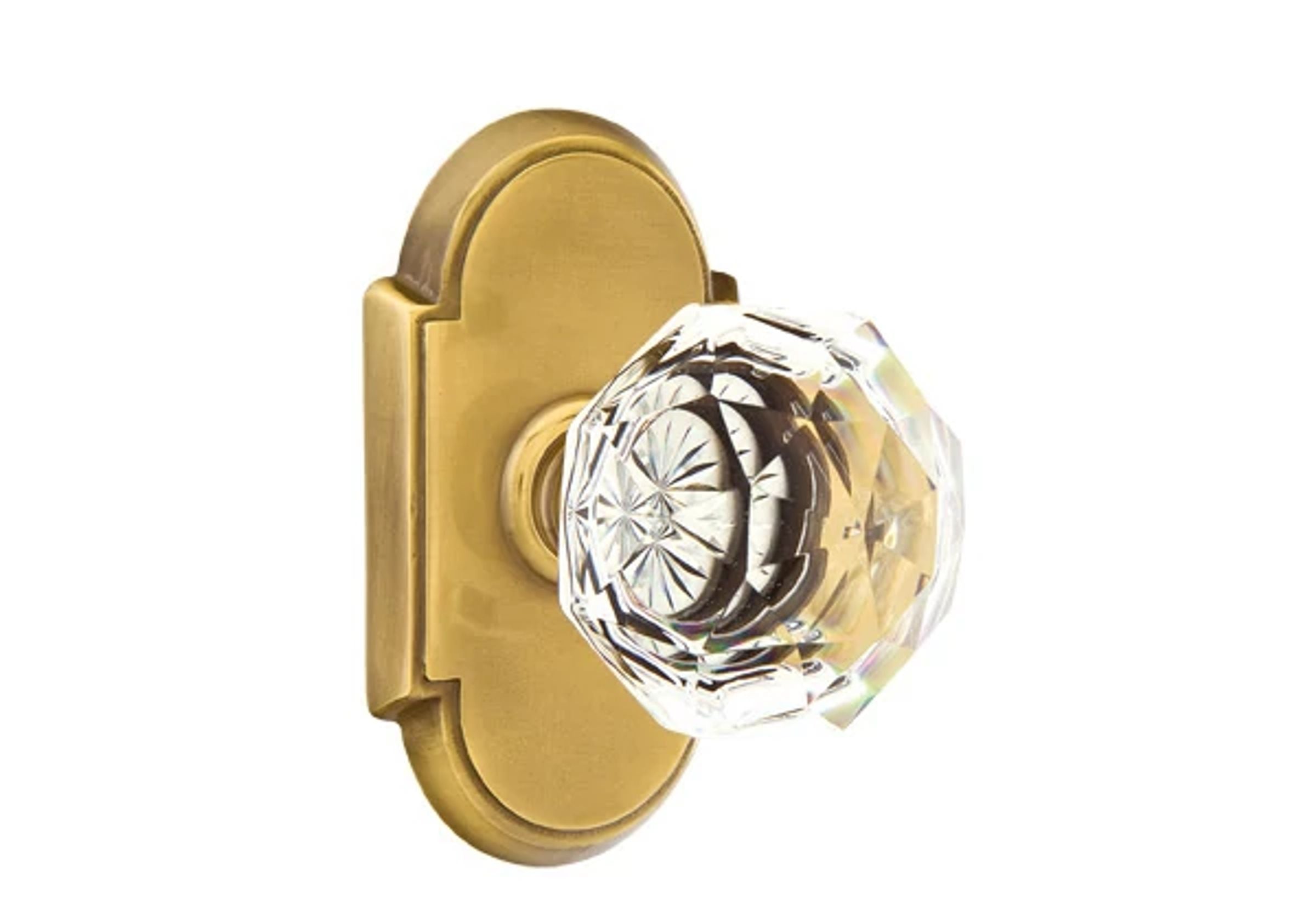 Emtek Diamond Glass Knob Set with #8 Rosette