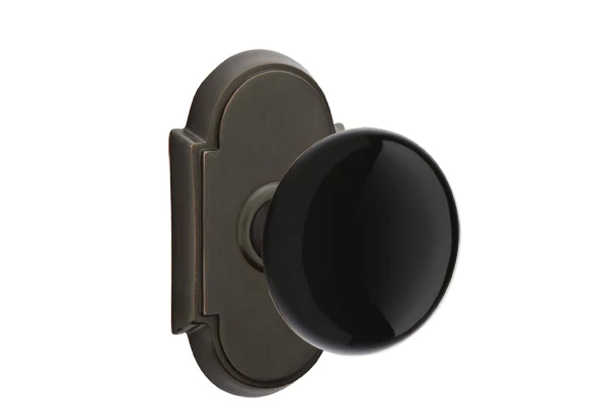 Emtek Concealed Fastener Ebony Porcelain Knob Set with #8 Rosette