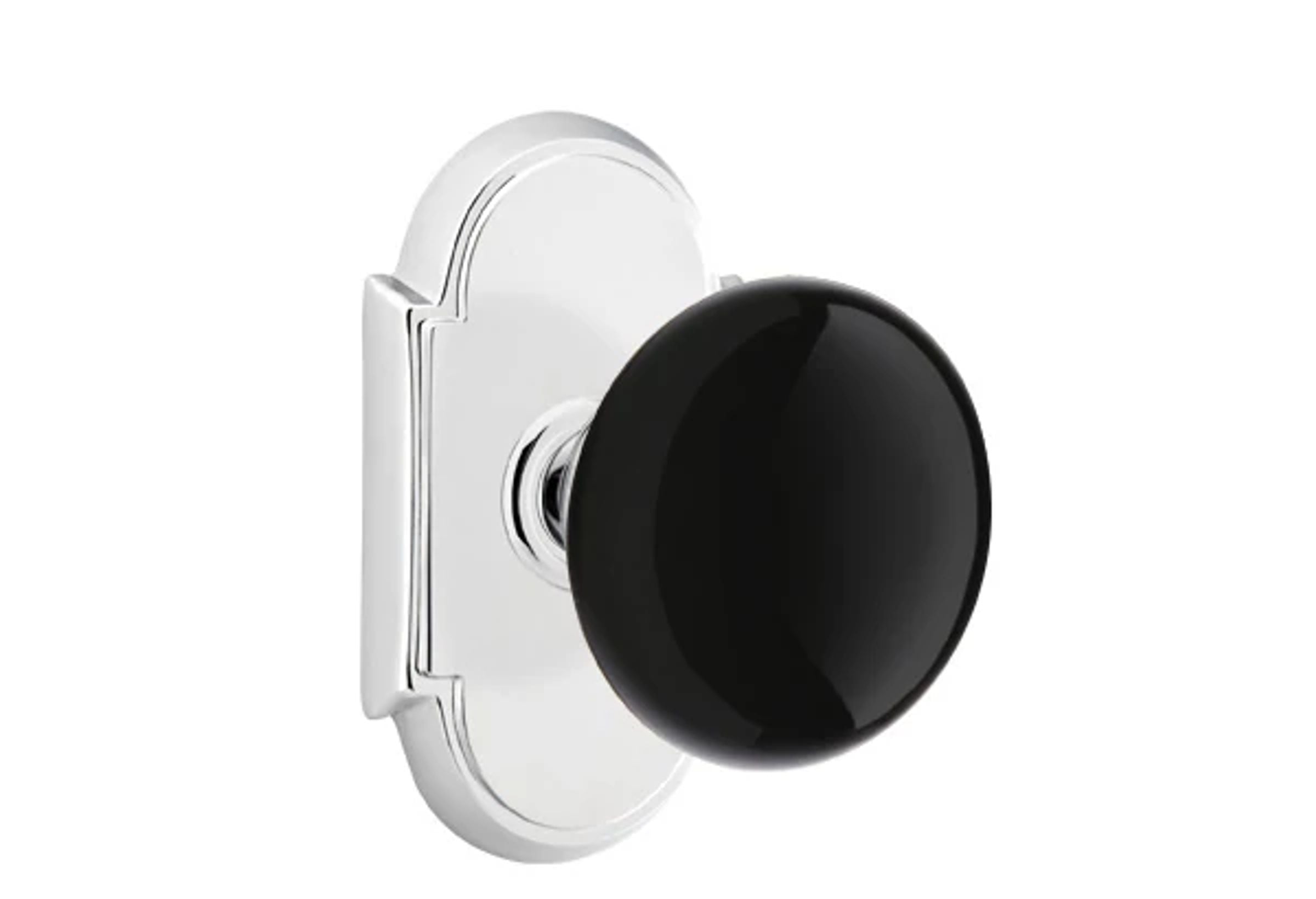 Emtek Concealed Fastener Ebony Porcelain Knob Set with #8 Rosette