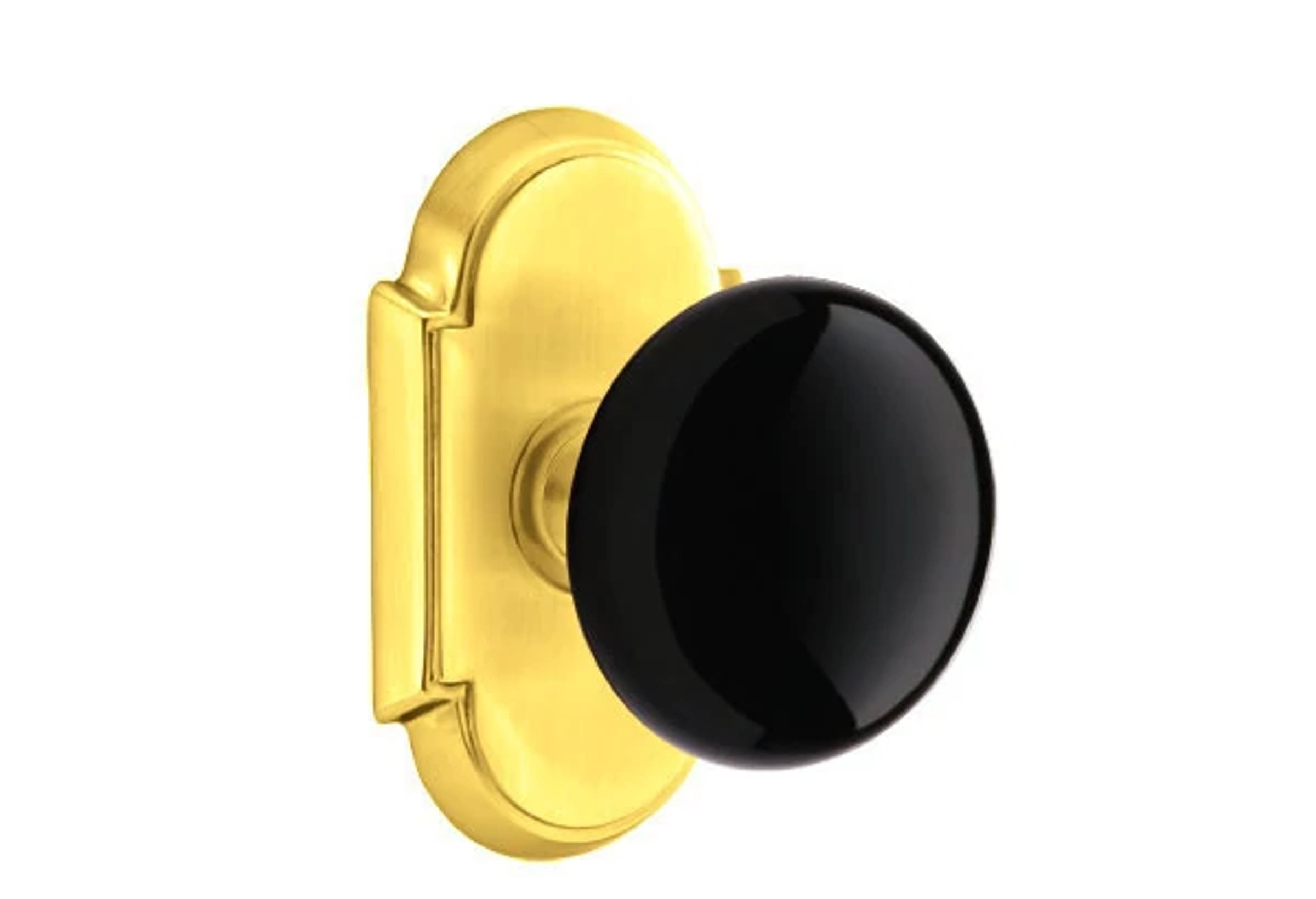Emtek Concealed Fastener Ebony Porcelain Knob Set with #8 Rosette