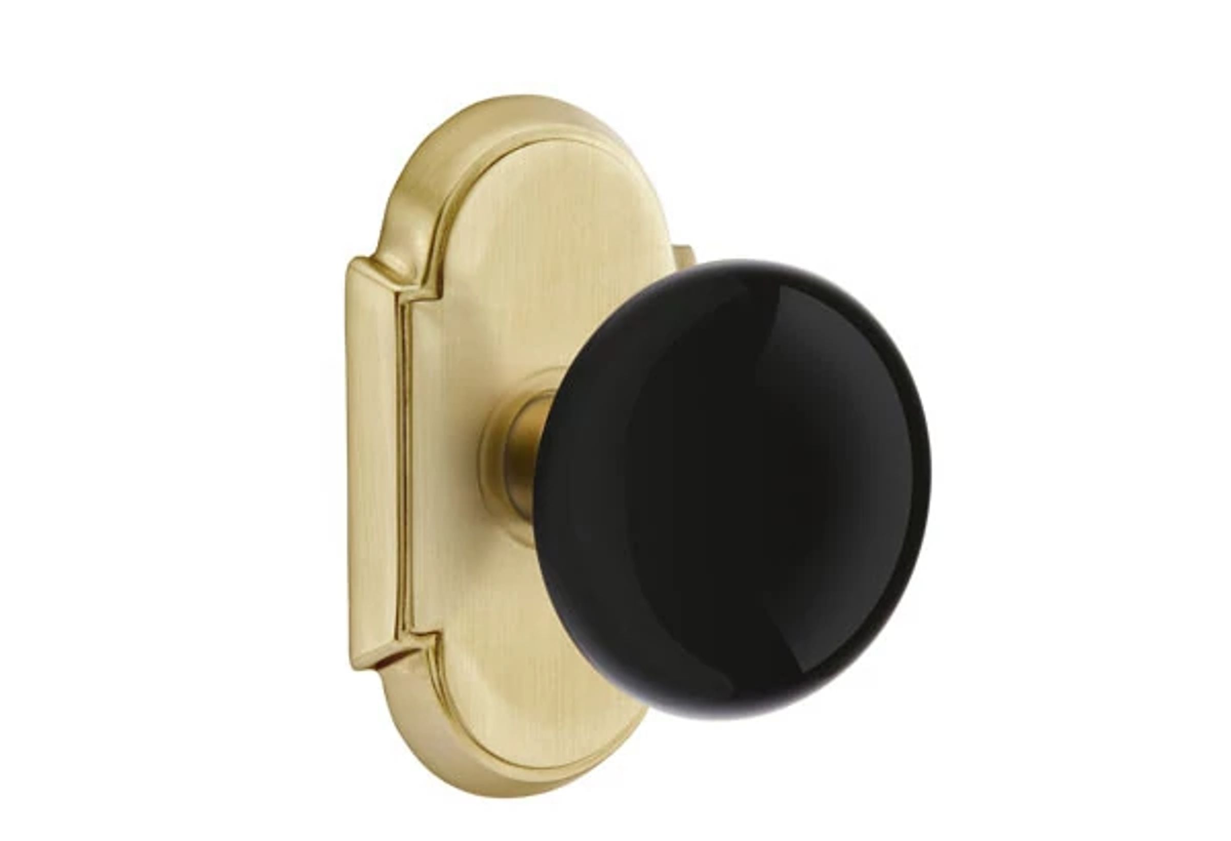 Emtek Concealed Fastener Ebony Porcelain Knob Set with #8 Rosette
