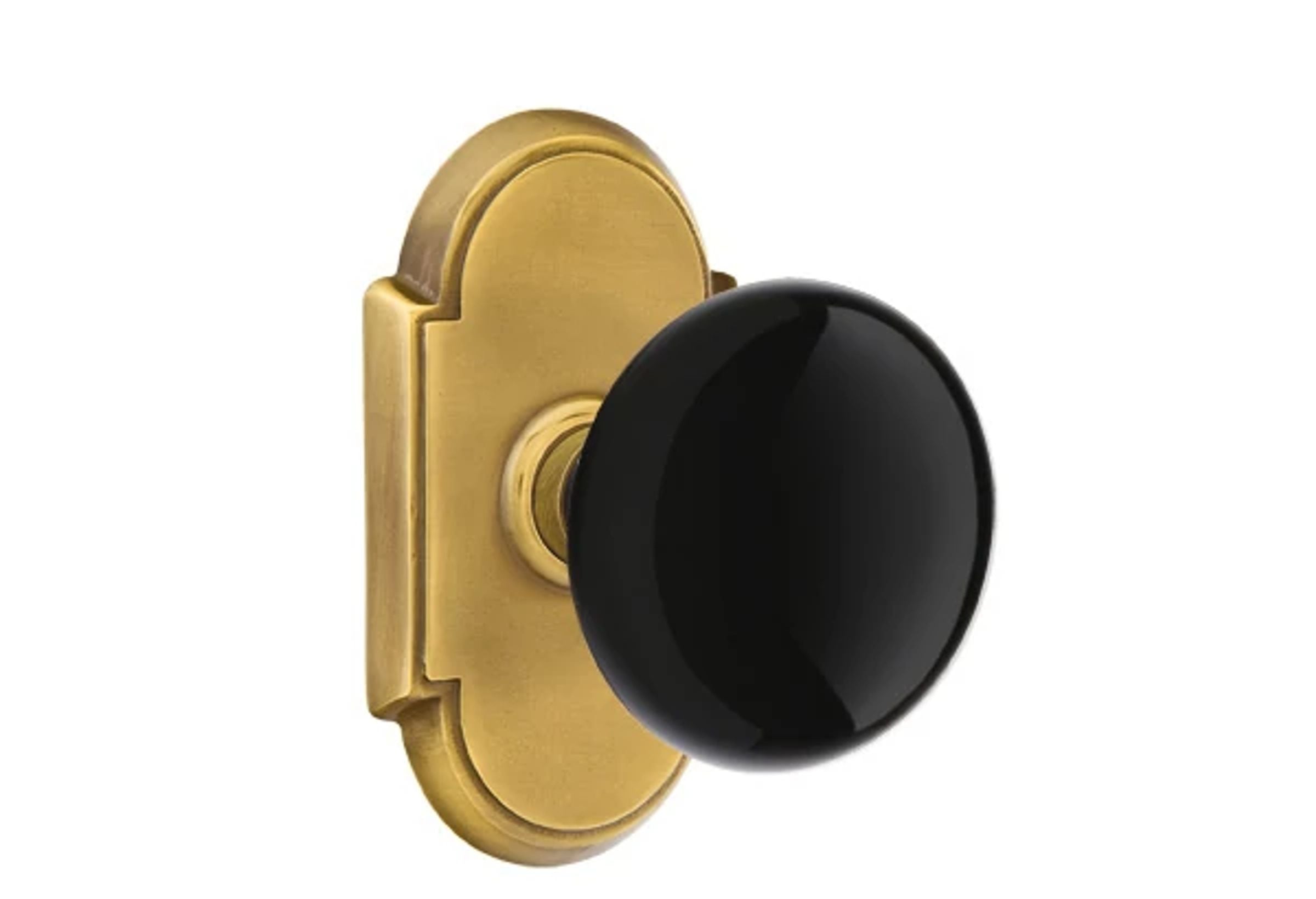 Emtek Concealed Fastener Ebony Porcelain Knob Set with #8 Rosette