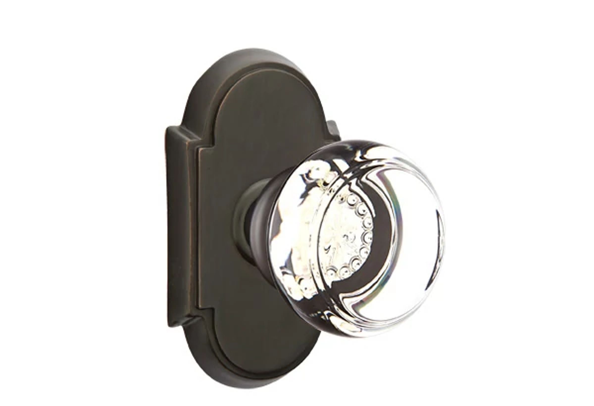 Emtek Georgetown Glass Knob Set with #8 Rosette