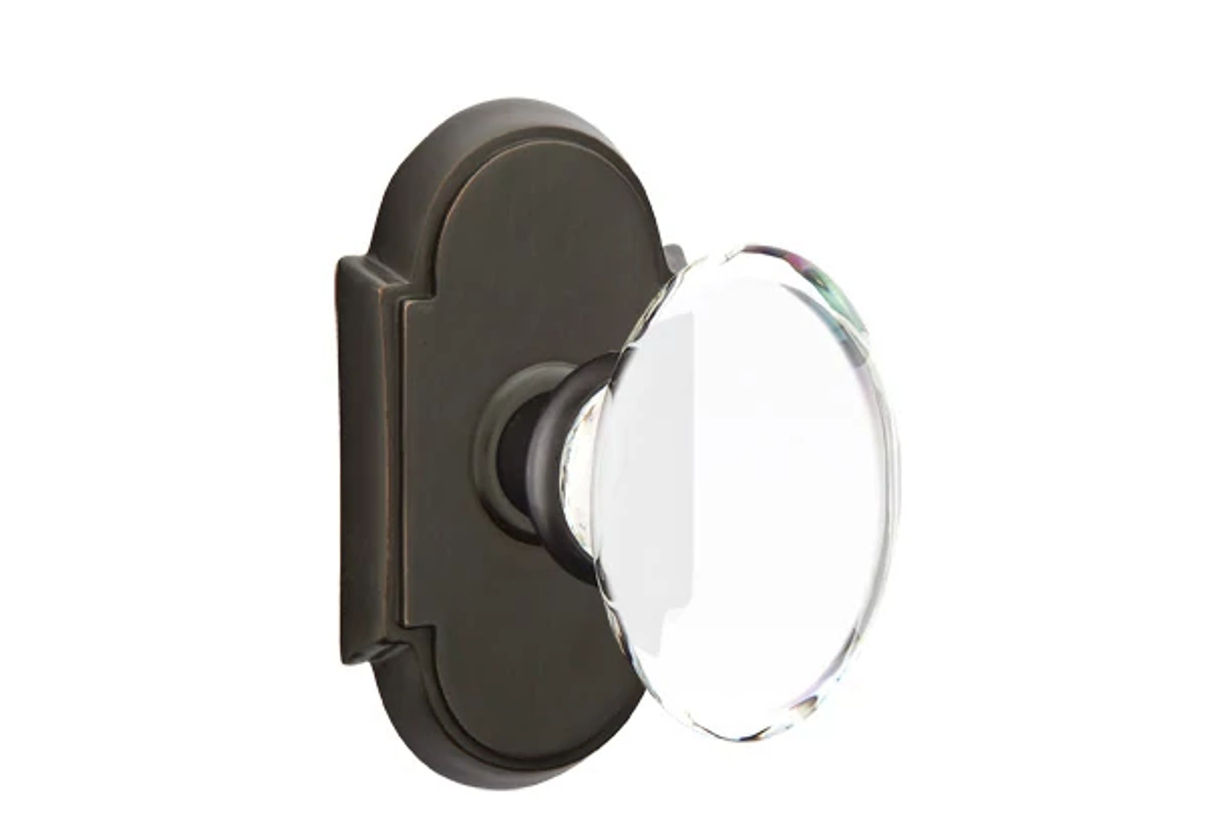 Emtek Concealed Fastener Hampton Glass Knob Set with #8 Rosette