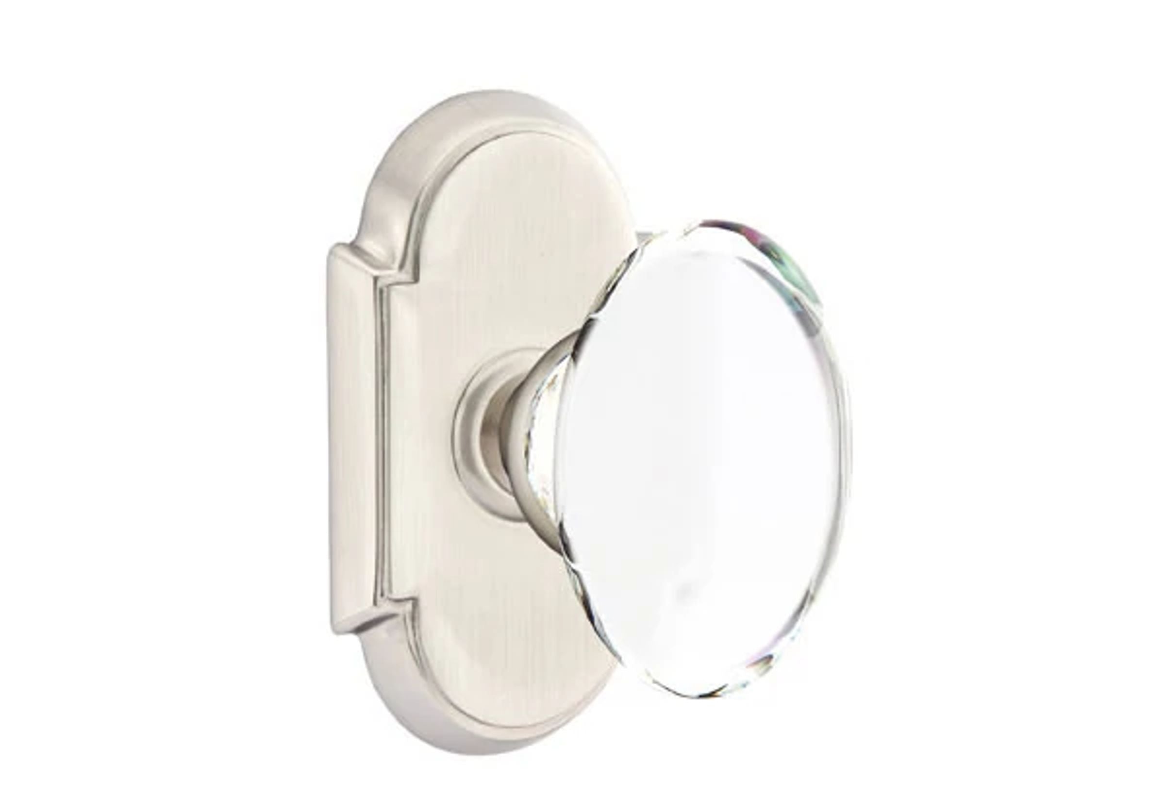 Emtek Concealed Fastener Hampton Glass Knob Set with #8 Rosette