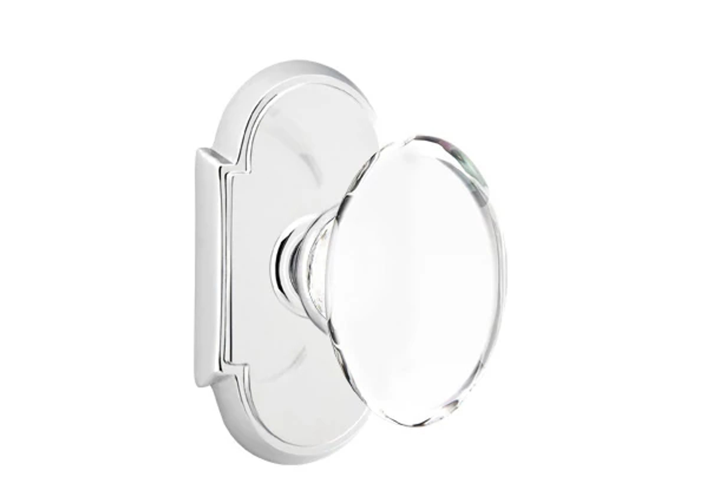 Emtek Concealed Fastener Hampton Glass Knob Set with #8 Rosette