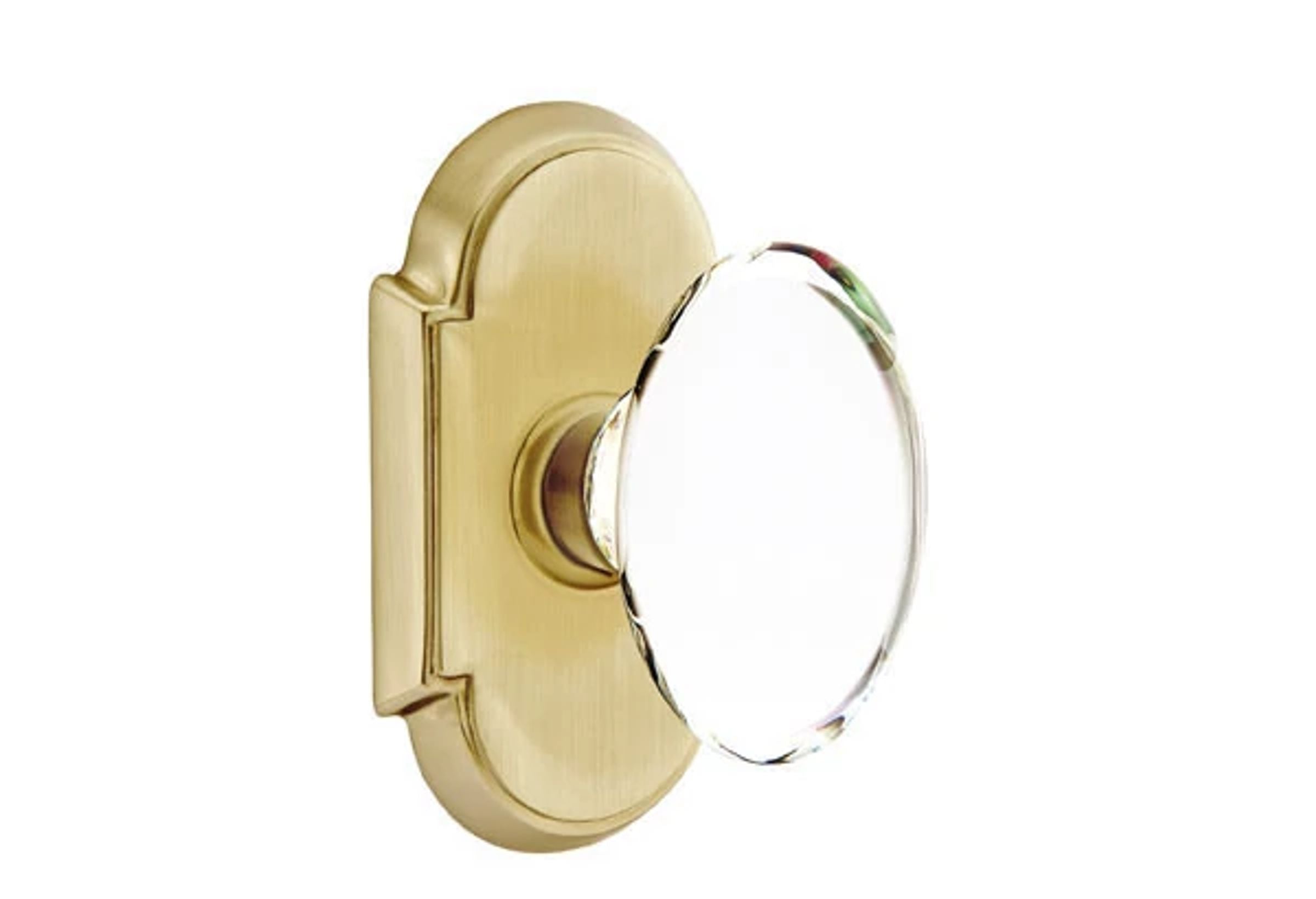 Emtek Concealed Fastener Hampton Glass Knob Set with #8 Rosette