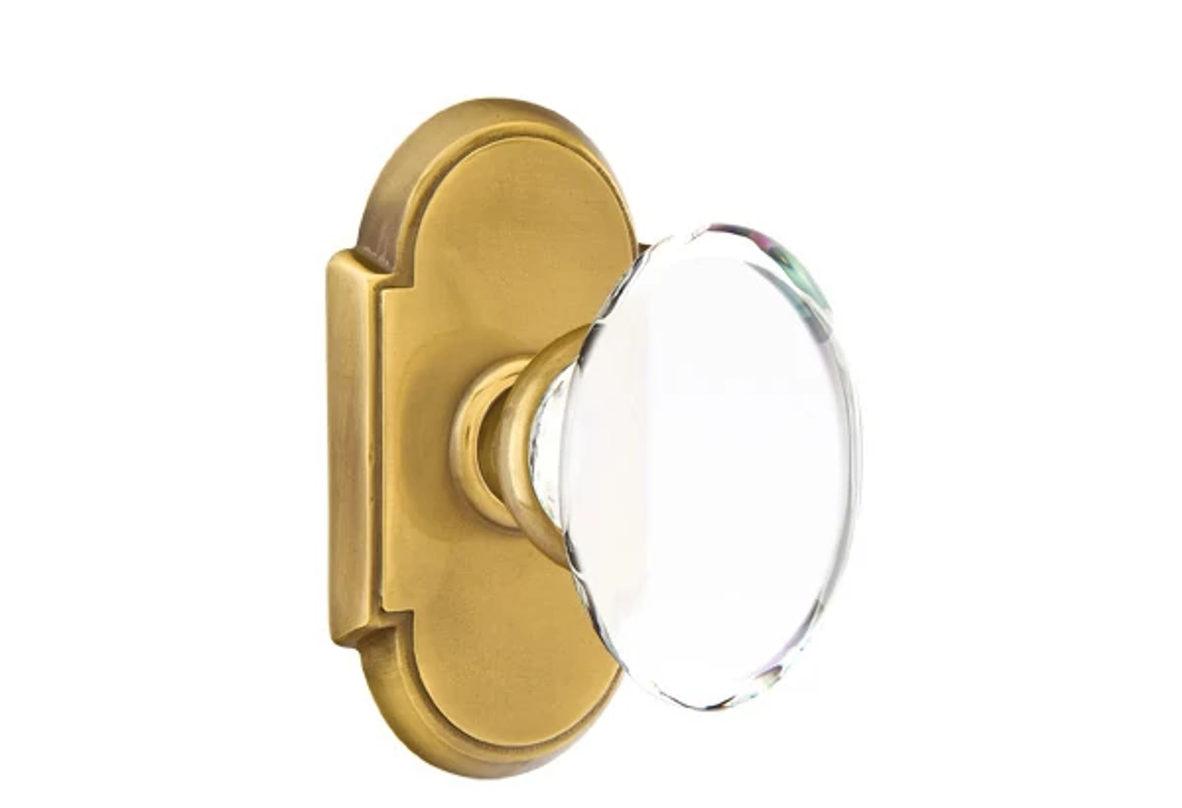 Emtek Concealed Fastener Hampton Glass Knob Set with #8 Rosette