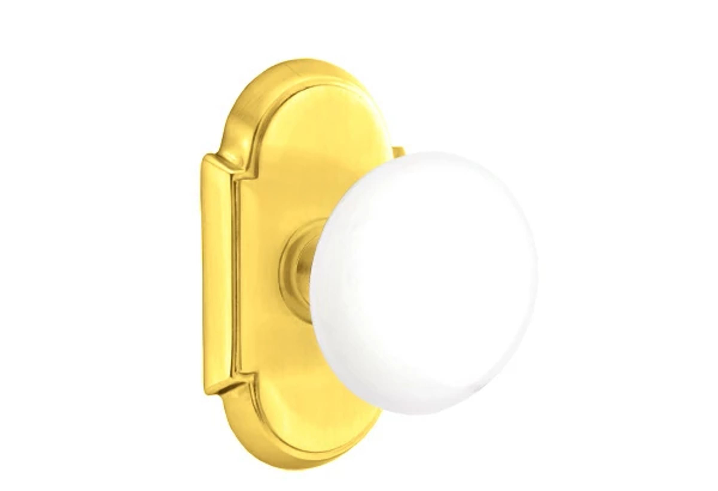 Emtek Ice White Porcelain Knob Set with #8 Rosette