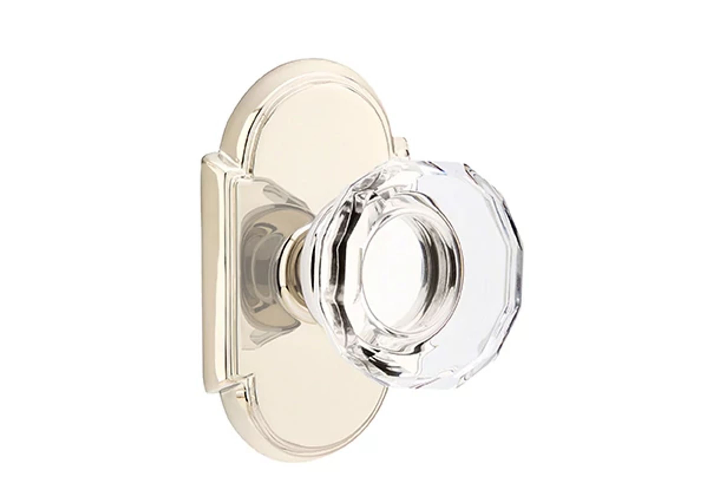 Emtek Lowell Glass Knob Set with #8 Rosette