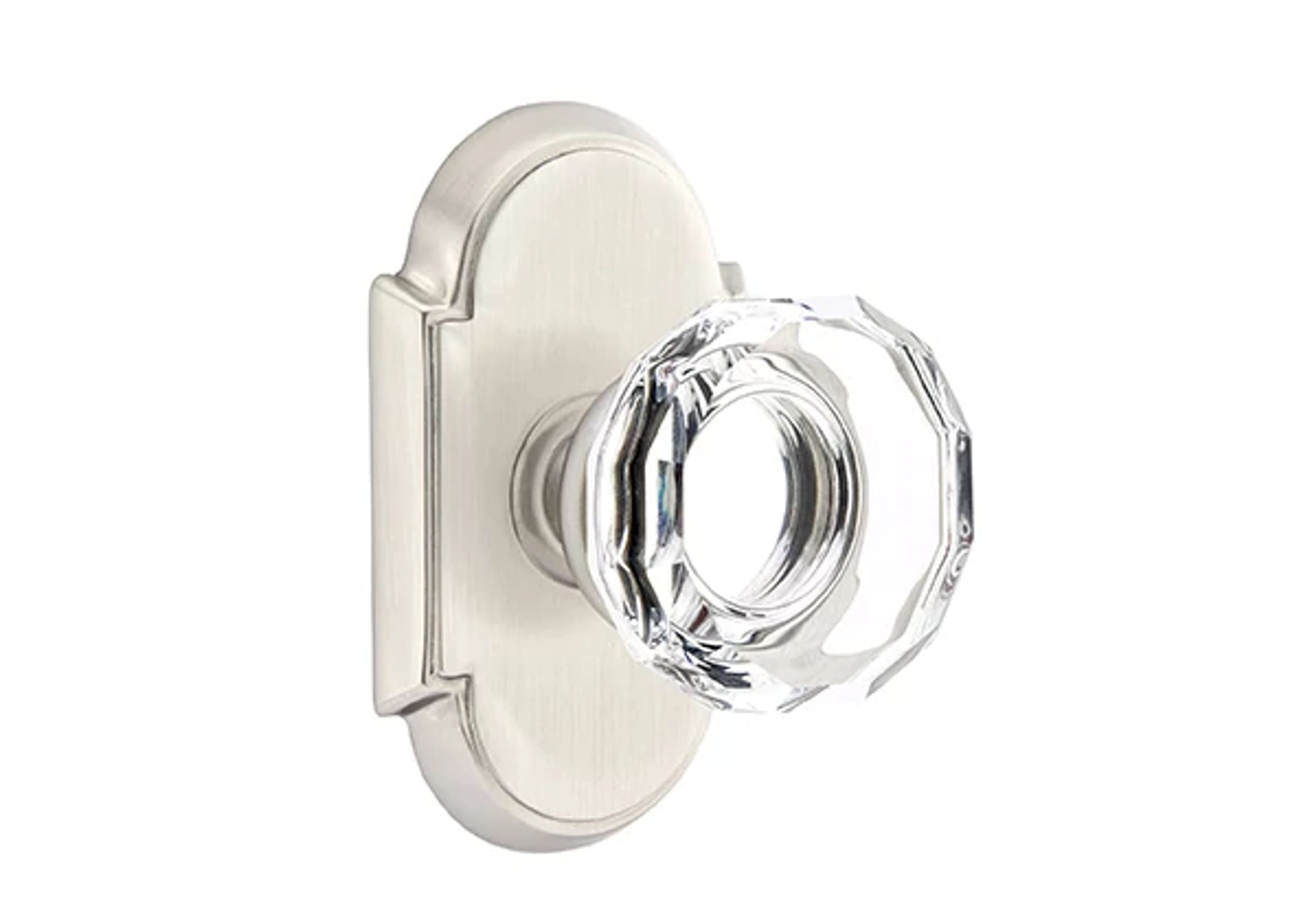 Emtek Lowell Glass Knob Set with #8 Rosette