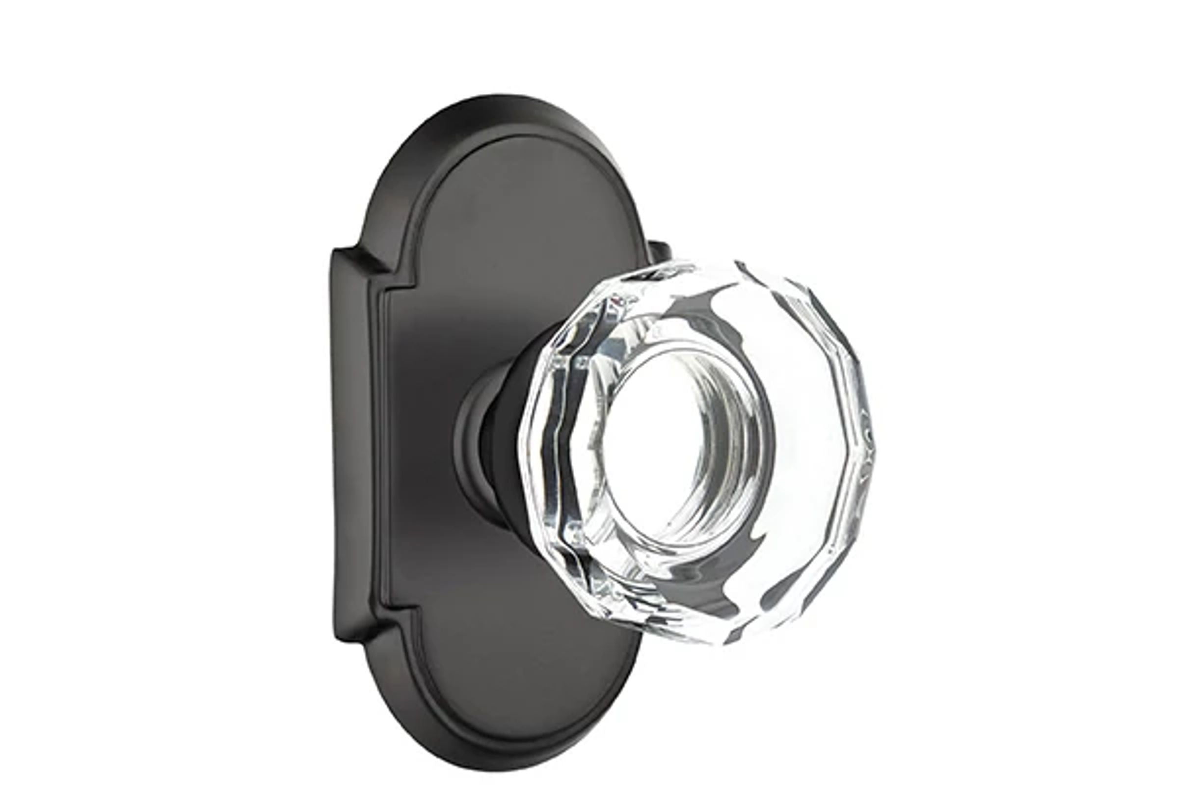 Emtek Concealed Fastener Lowell Glass Knob Set with #8 Rosette
