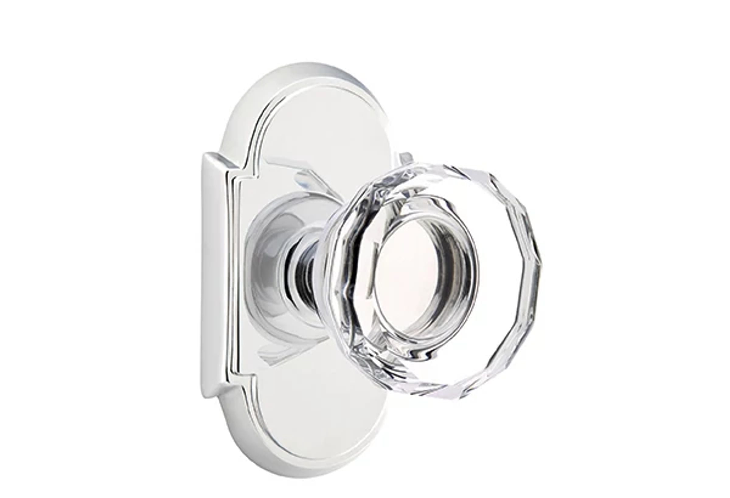 Emtek Lowell Glass Knob Set with #8 Rosette