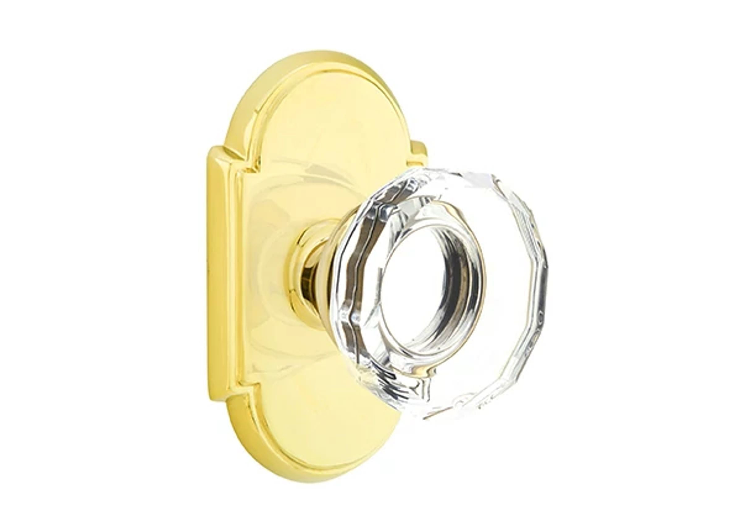 Emtek Concealed Fastener Lowell Glass Knob Set with #8 Rosette