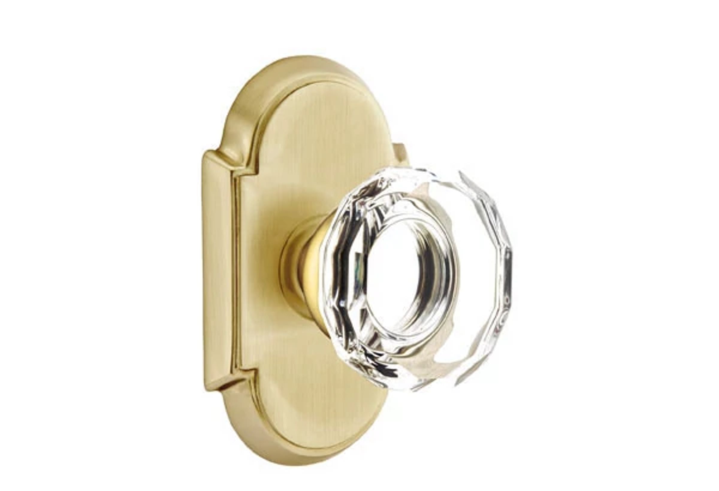 Emtek Concealed Fastener Lowell Glass Knob Set with #8 Rosette