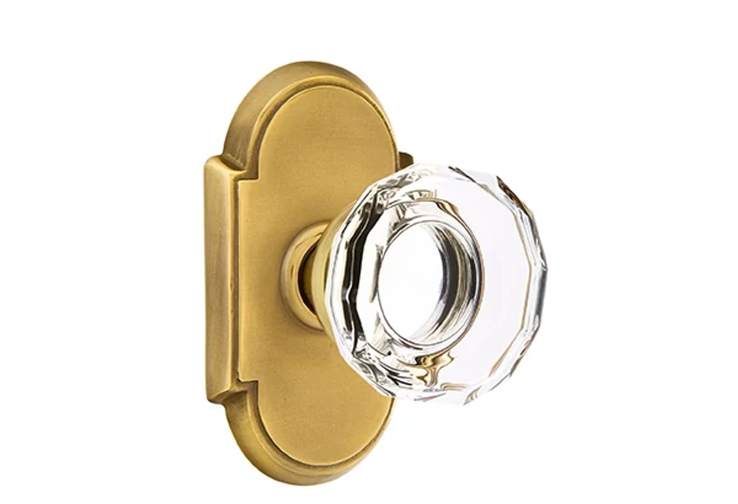 Emtek Concealed Fastener Lowell Glass Knob Set with #8 Rosette