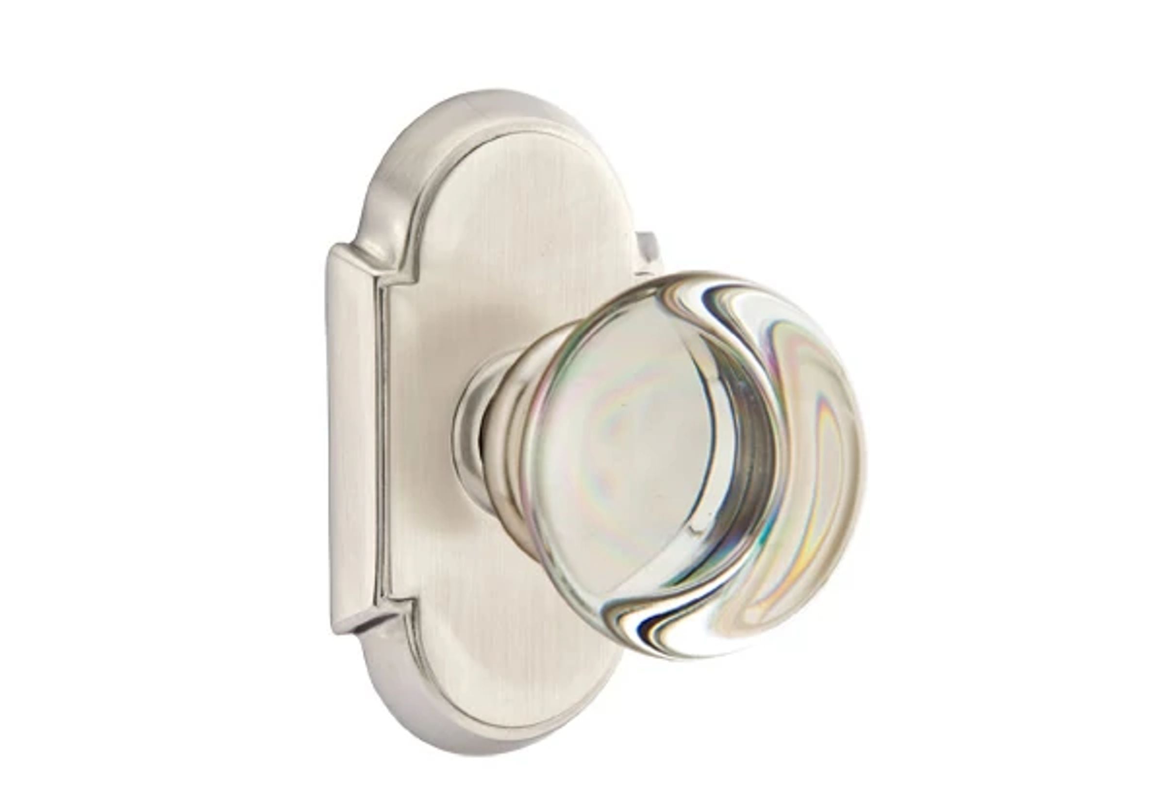 Emtek Concealed Fastener Providence Glass Knob Set with #8 Rosette