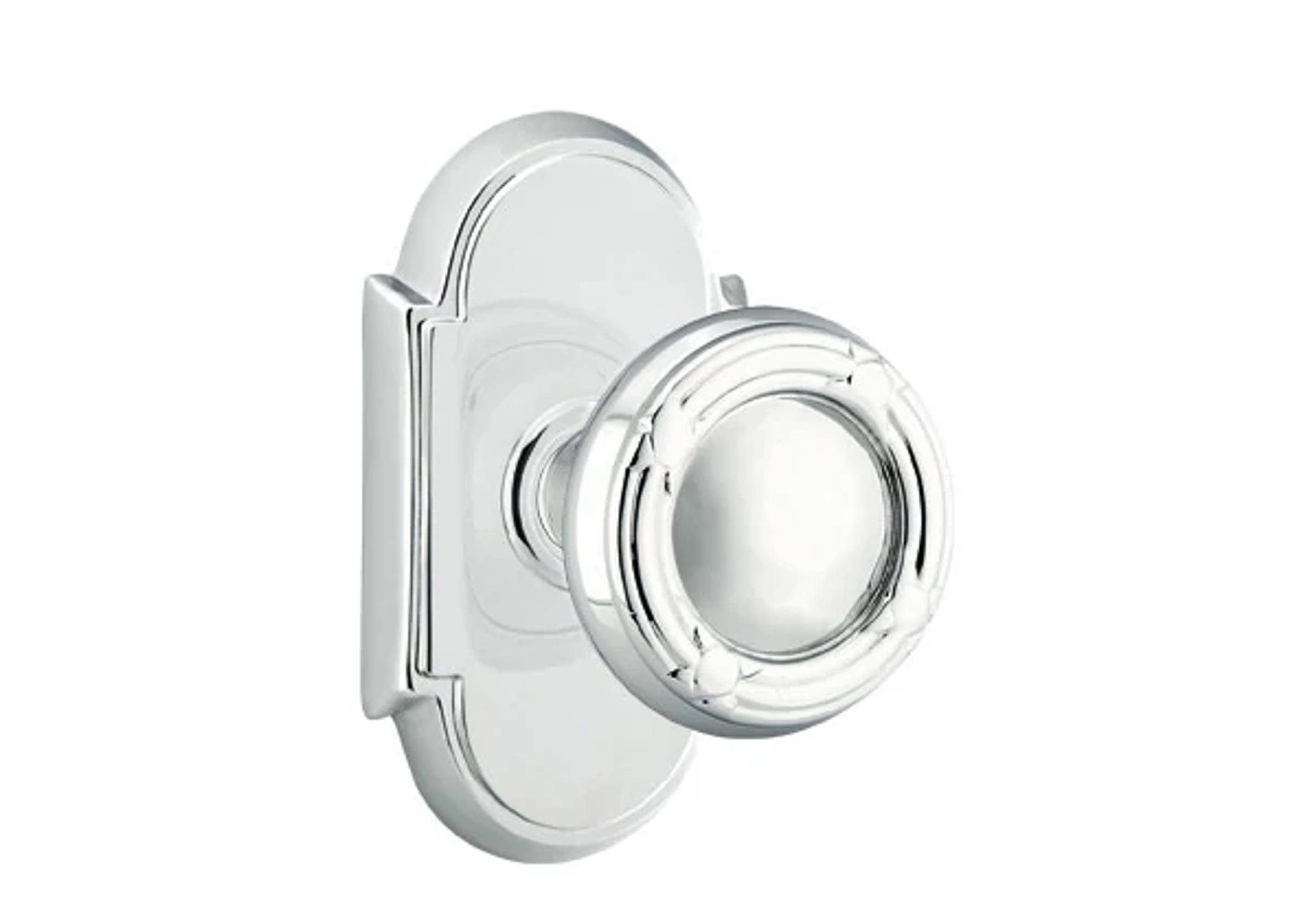 Emtek Concealed Fastener Ribbon & Reed Knob Set with #8 Rosette