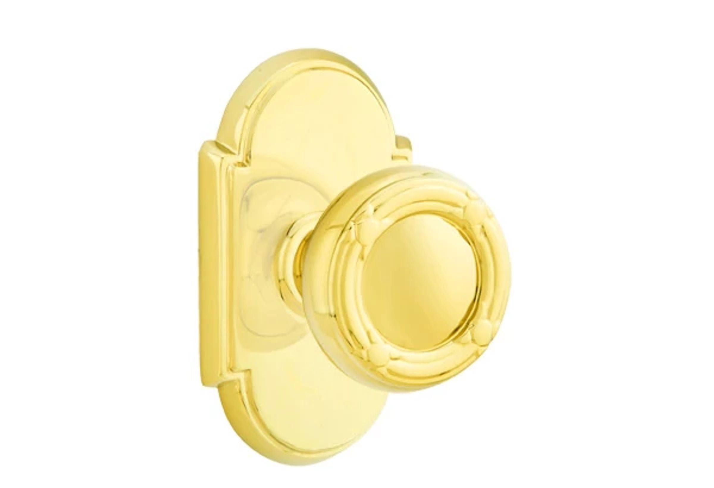 Emtek Concealed Fastener Ribbon & Reed Knob Set with #8 Rosette