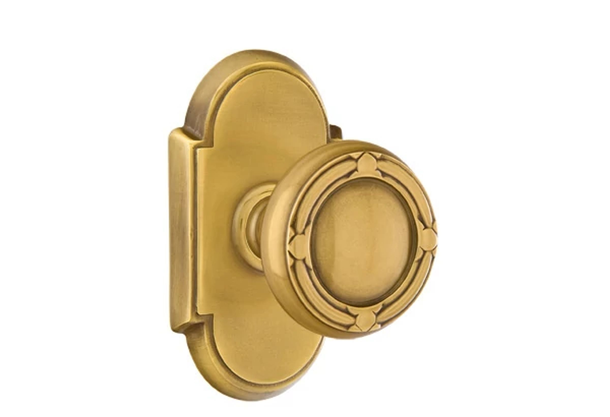 Emtek Concealed Fastener Ribbon & Reed Knob Set with #8 Rosette