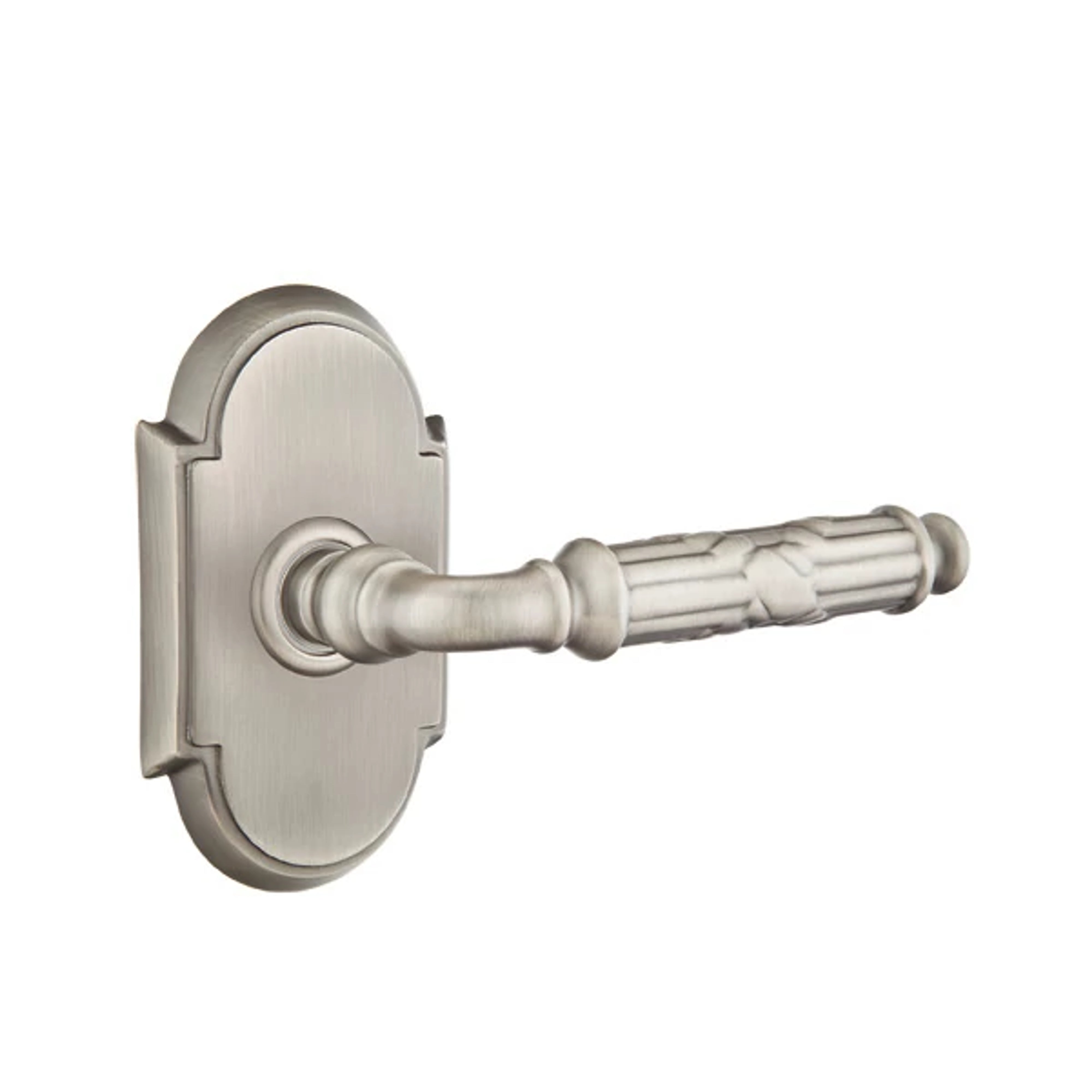 Emtek Concealed Fastener Ribbon & Reed Lever Set with #8 Rosette