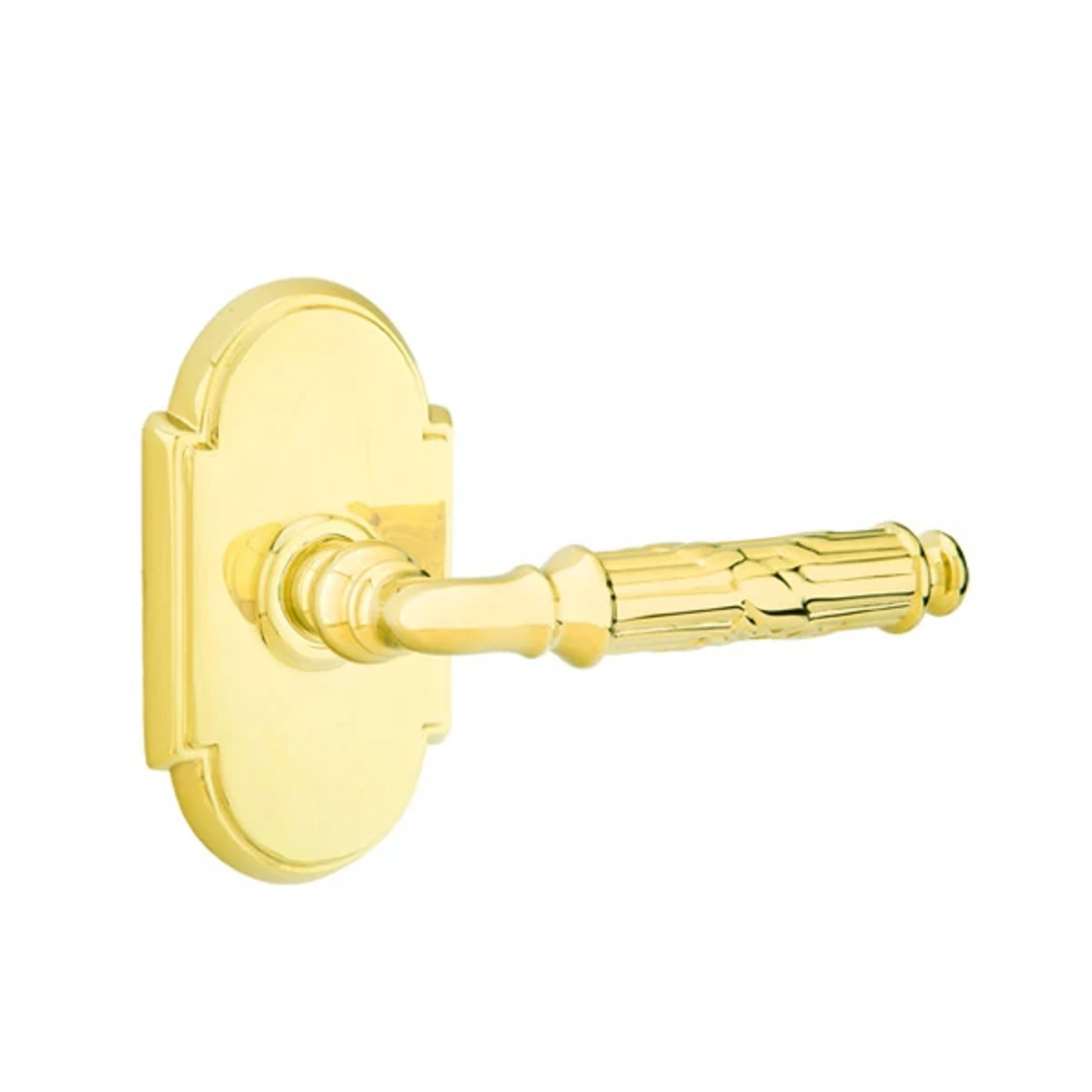 Emtek Concealed Fastener Ribbon & Reed Lever Set with #8 Rosette