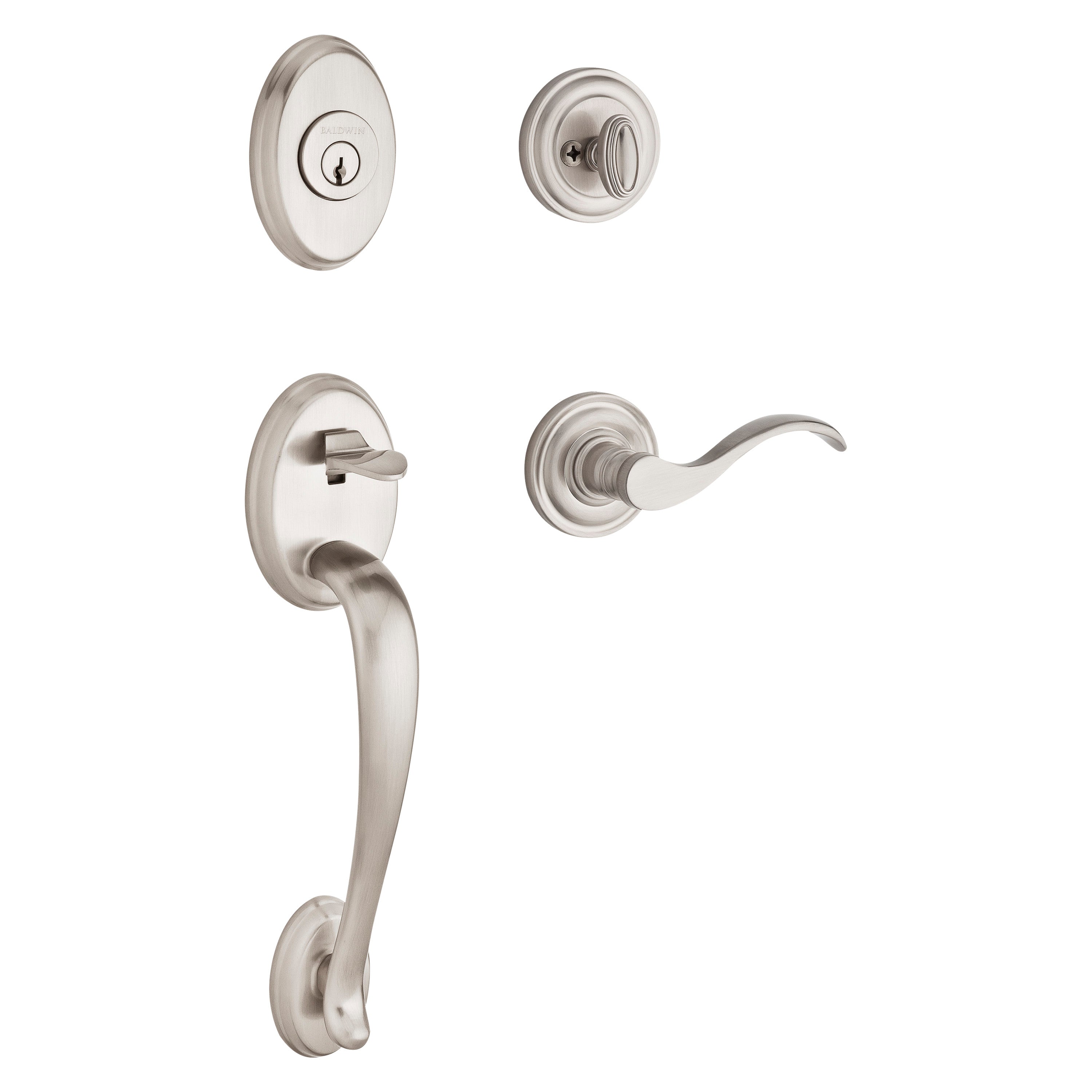 Baldwin Reserve Columbus Single Cylinder Handleset With Curve Lever