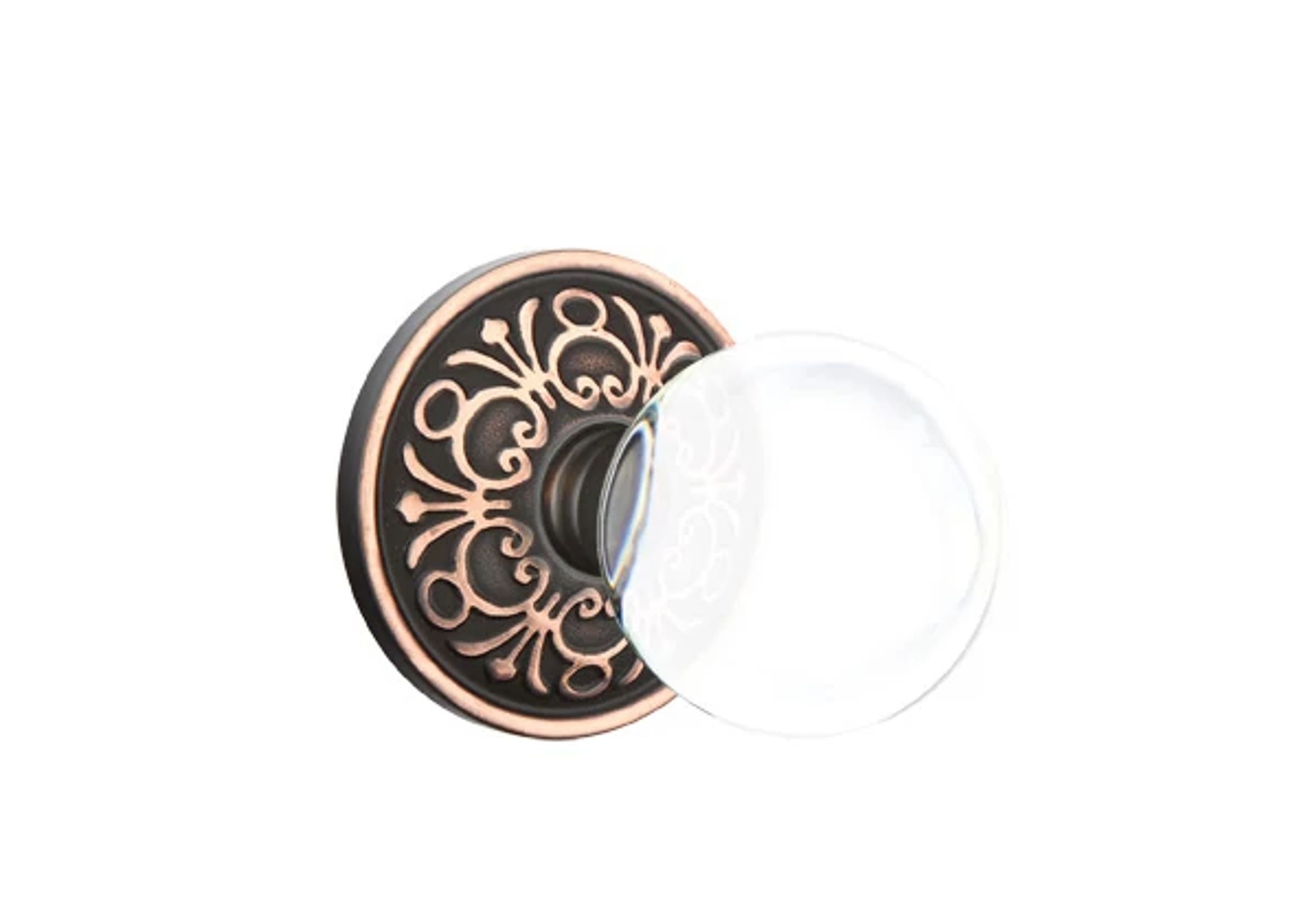 Emtek Bristol Glass Knob Set with Lancaster Rosette