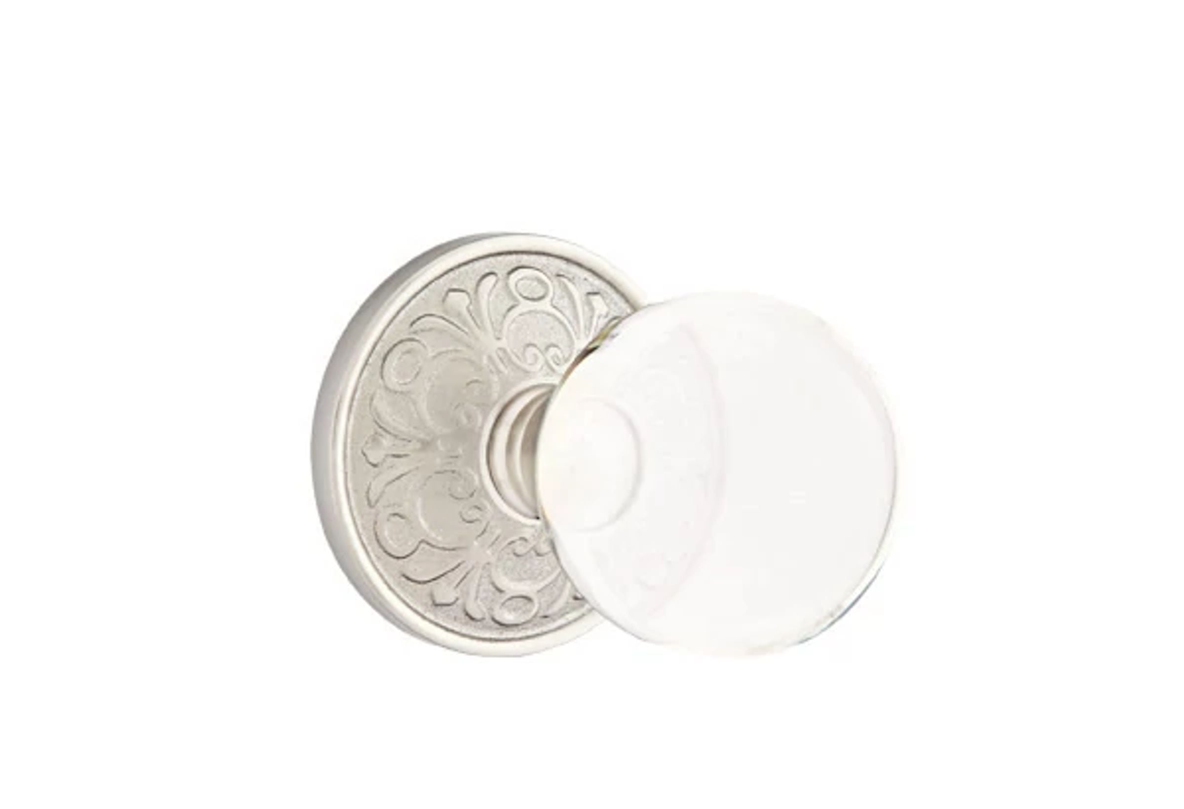 Emtek Concealed Fastener Bristol Glass Knob Set with Lancaster Rosette