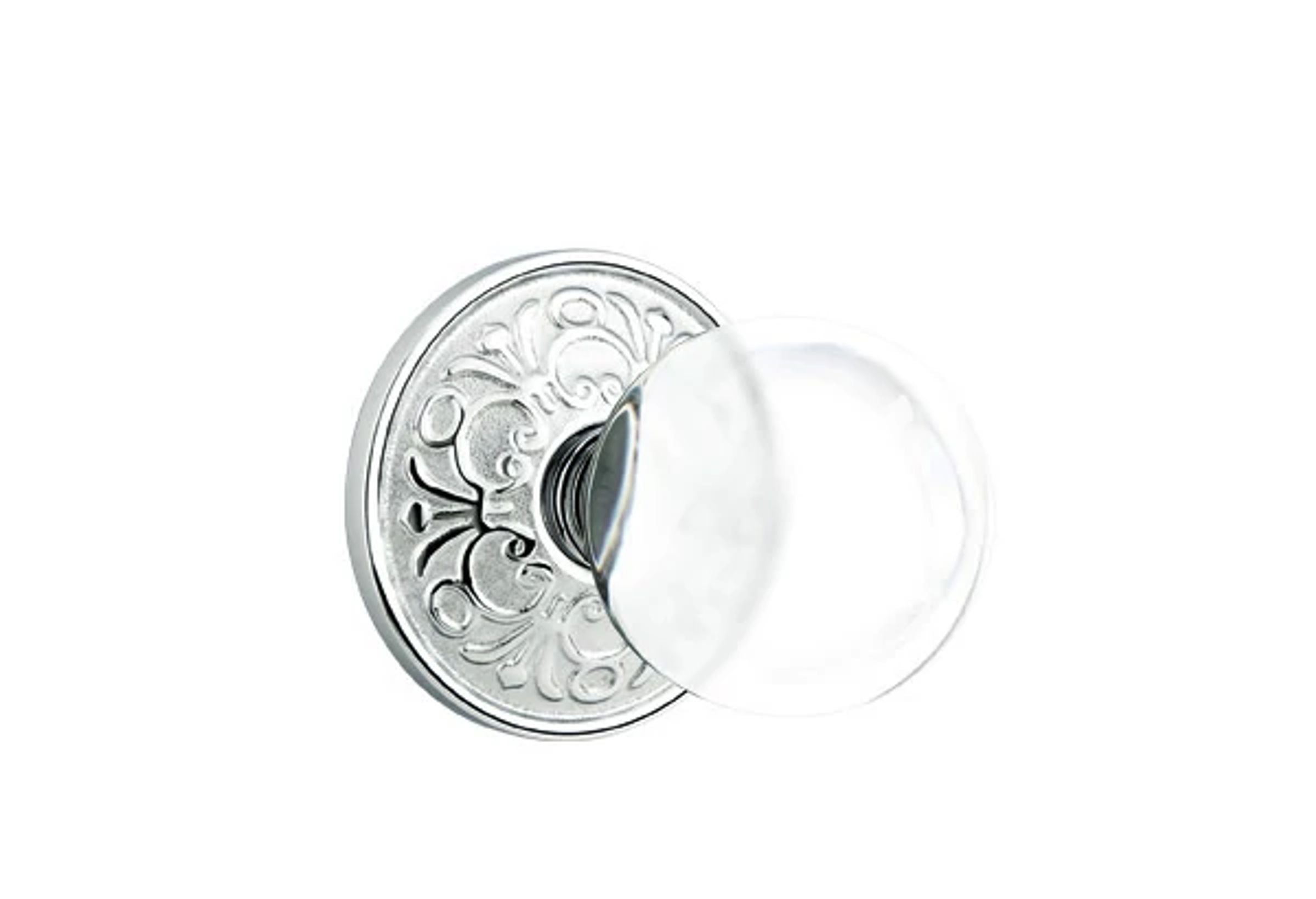 Emtek Bristol Glass Knob Set with Lancaster Rosette