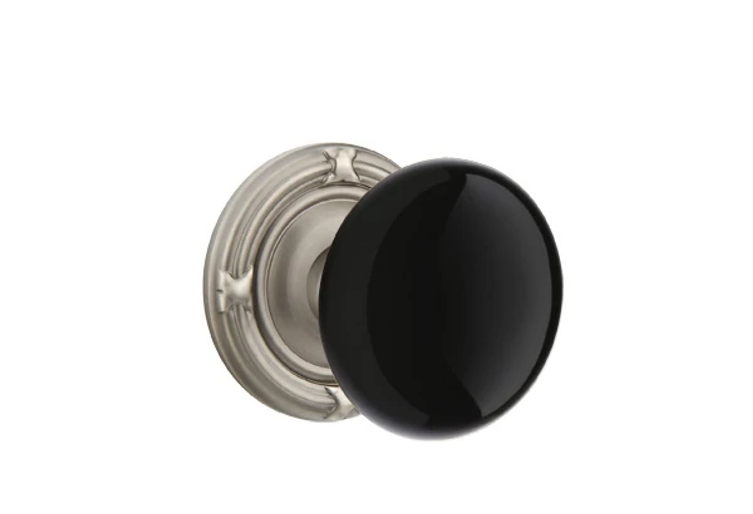 Emtek Ebony Porcelain Knob Set with Ribbon & Reed