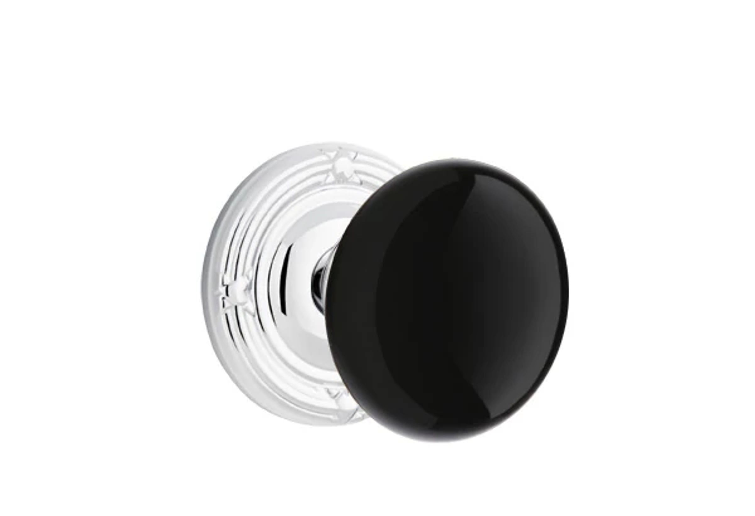 Emtek Concealed Fastener Ebony Porcelain Knob Set with Ribbon & Reed