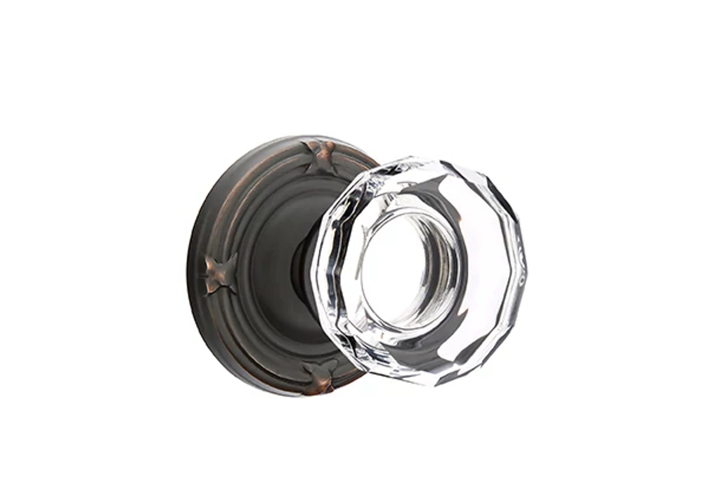 Emtek Concealed Fastener Lowell Glass Knob Set with Ribbon & Reed