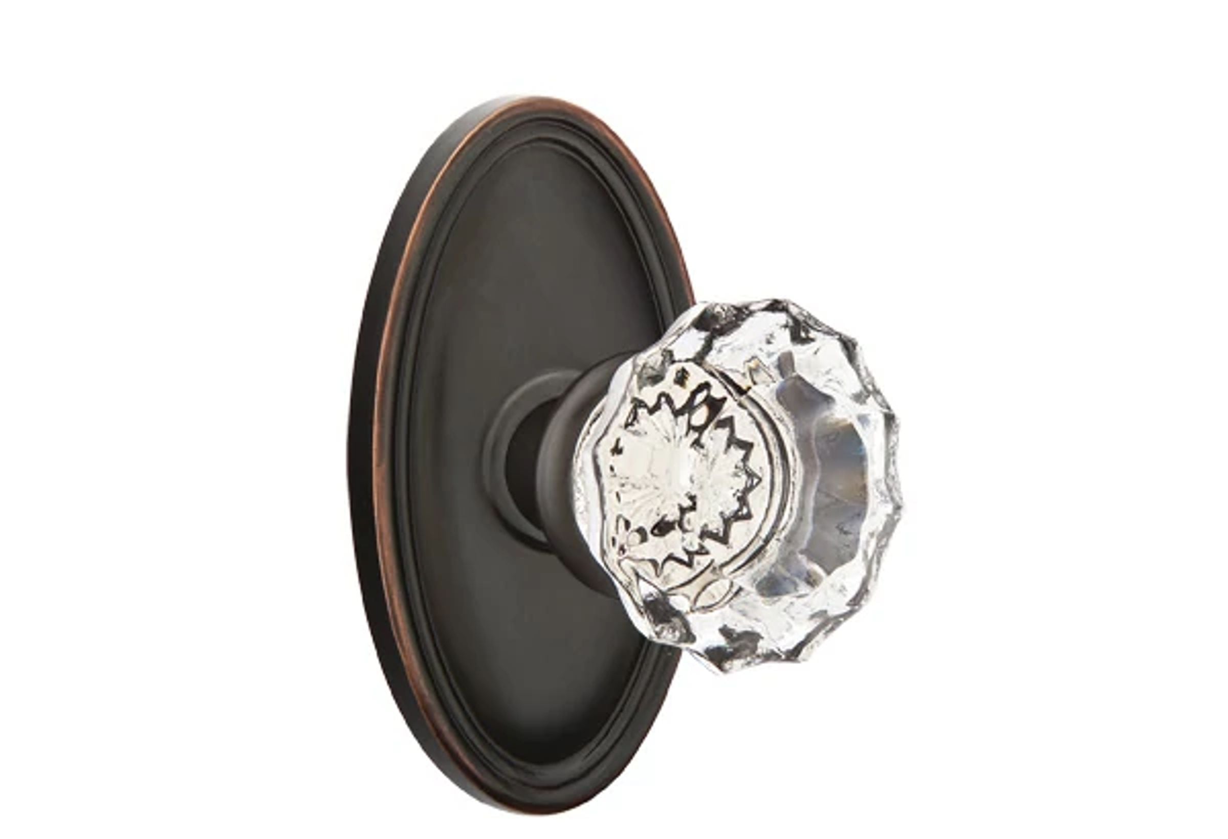 Emtek Astoria Glass Knob Set with Oval Rosette