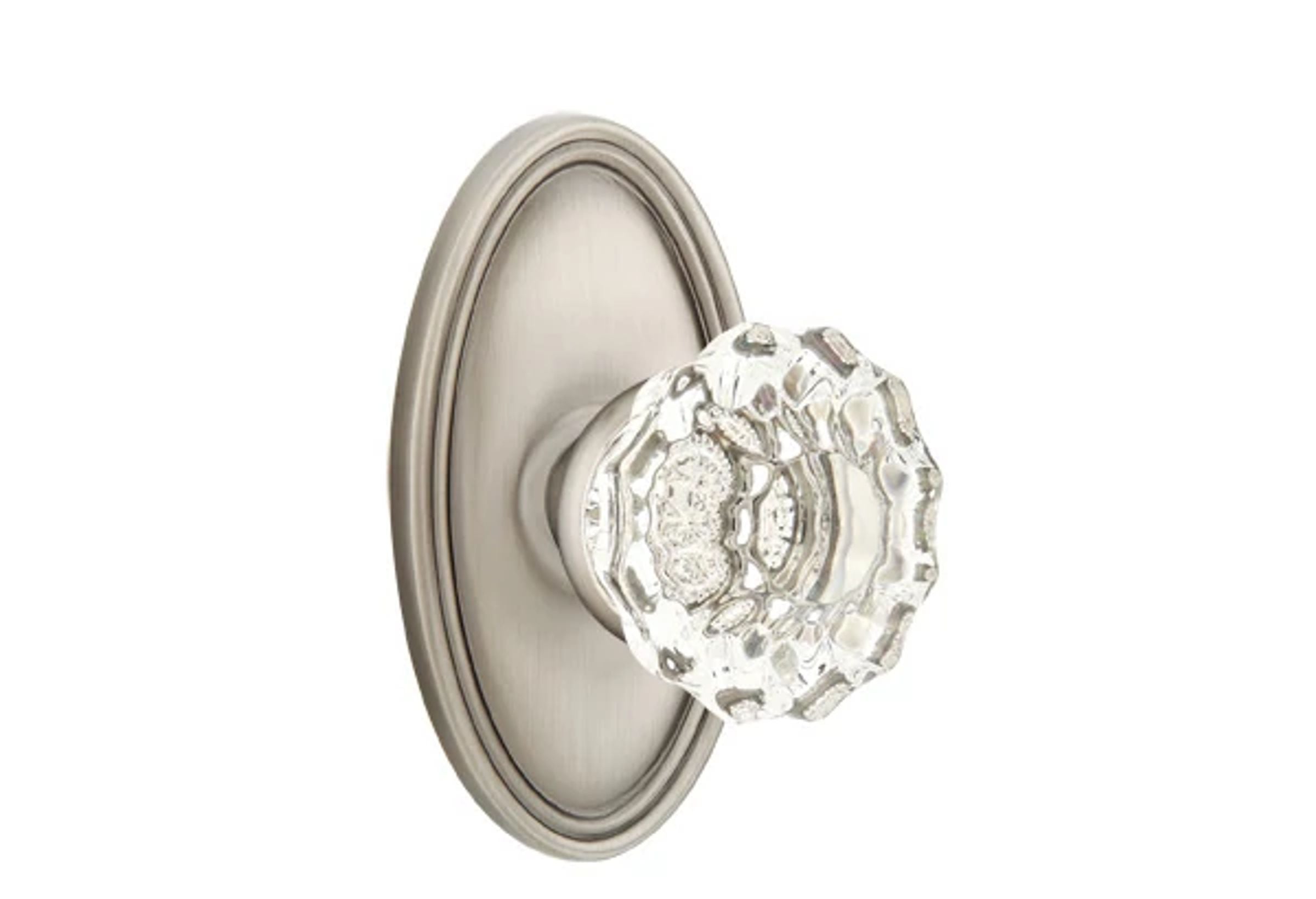 Emtek Astoria Glass Knob Set with Oval Rosette
