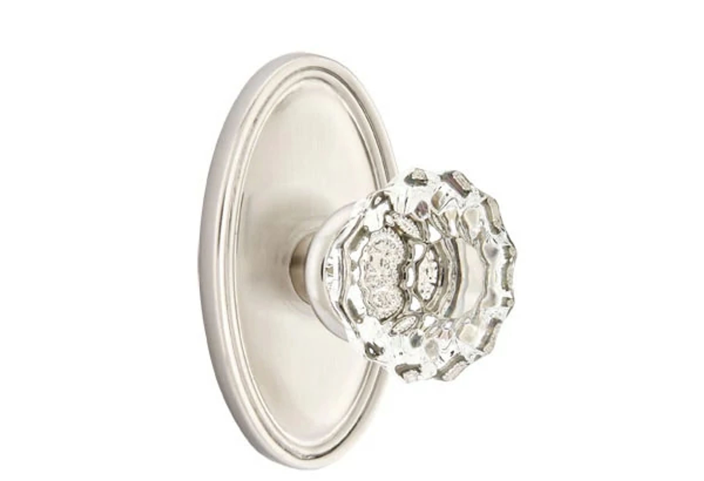 Emtek Astoria Glass Knob Set with Oval Rosette