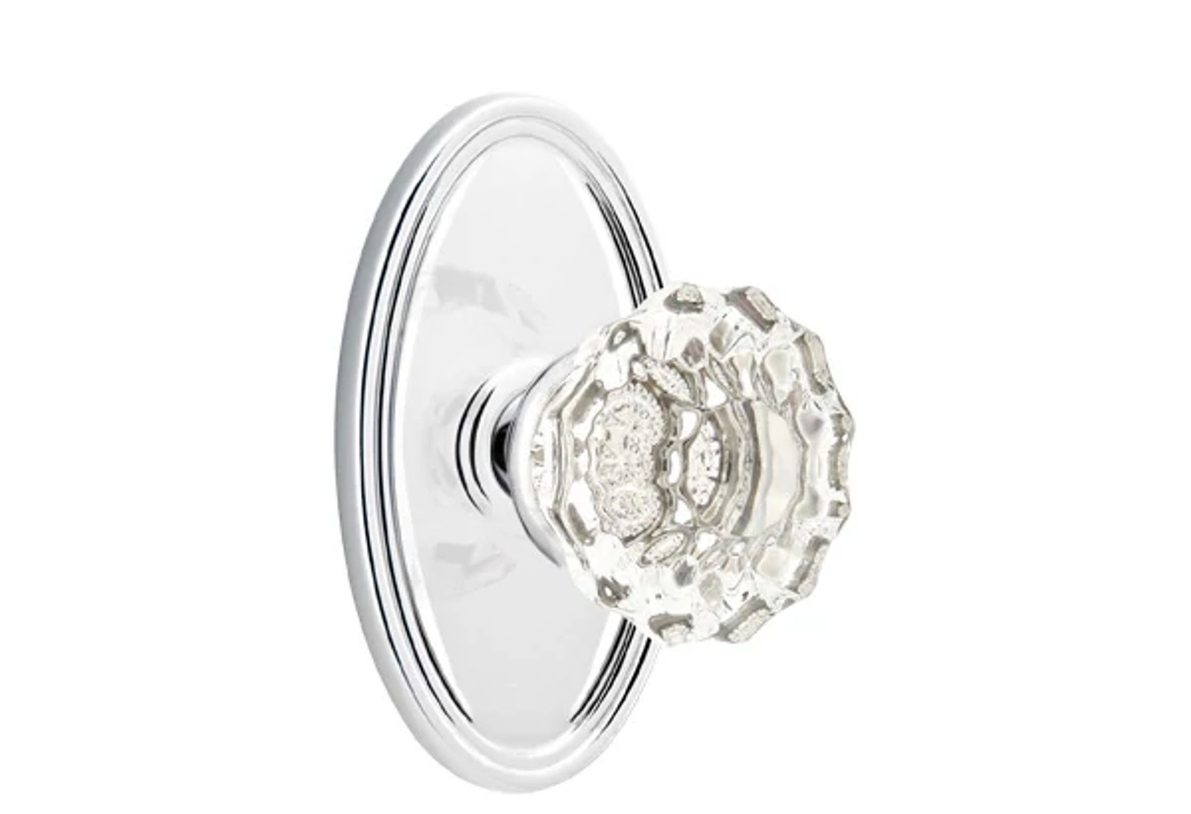 Emtek Astoria Glass Knob Set with Oval Rosette