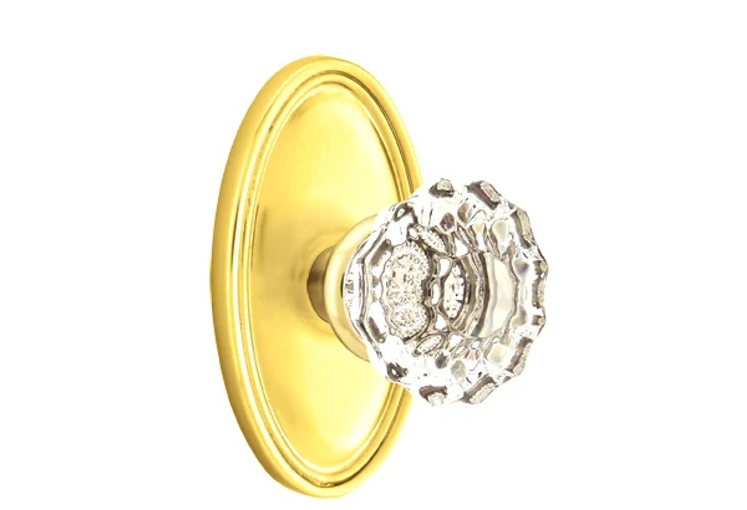 Emtek Astoria Glass Knob Set with Oval Rosette