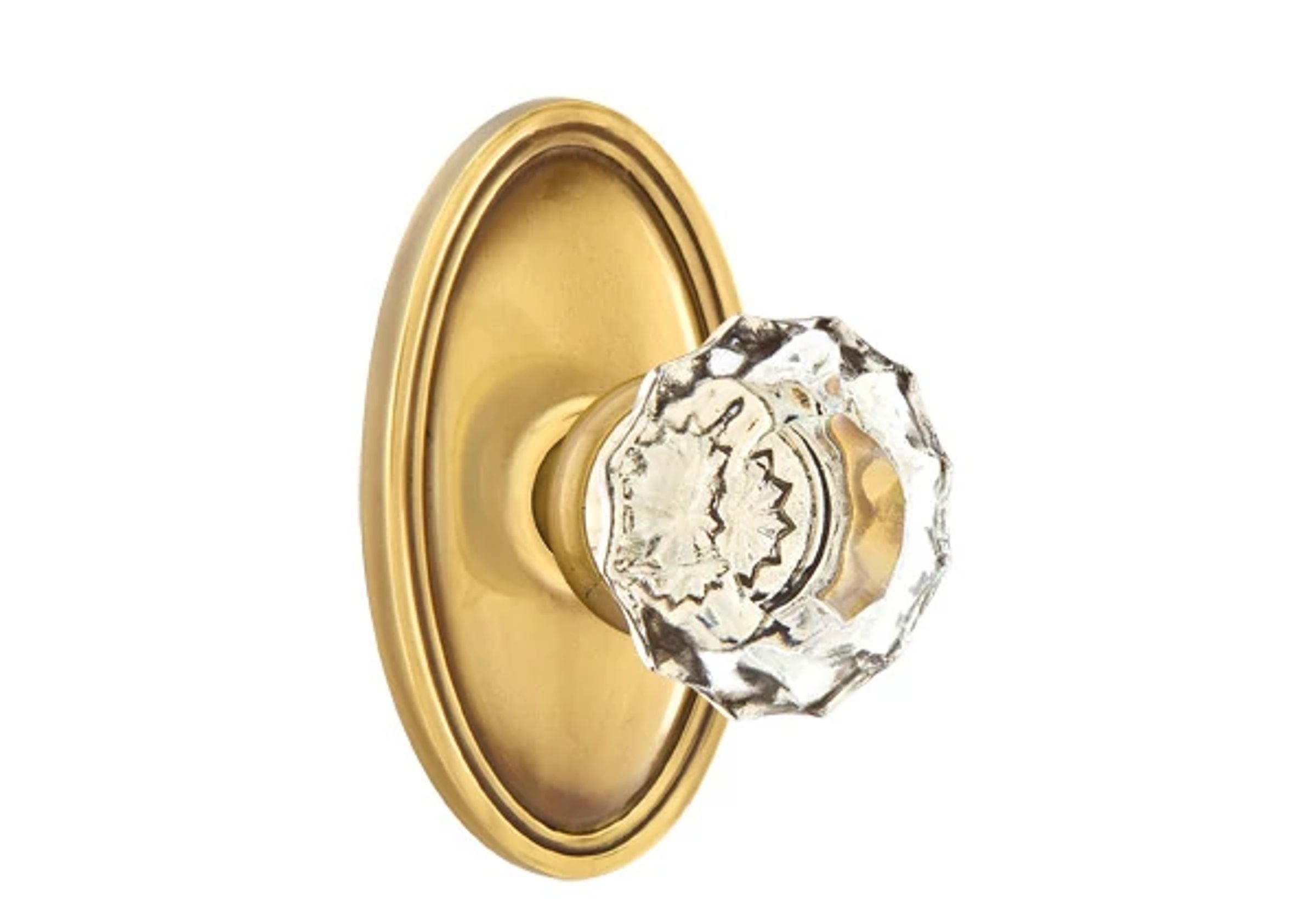 Emtek Astoria Glass Knob Set with Oval Rosette