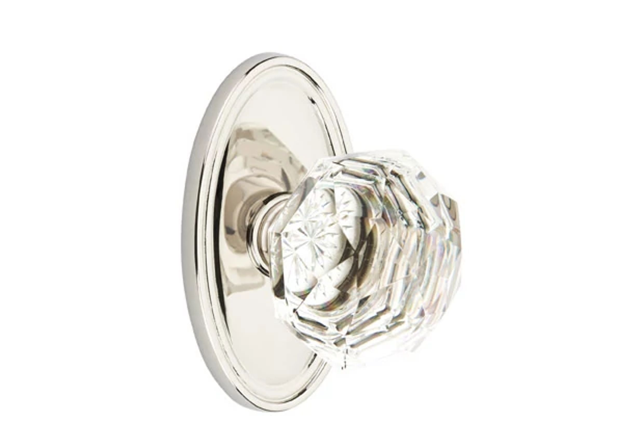 Emtek Diamond Glass Knob Set with Oval Rosette