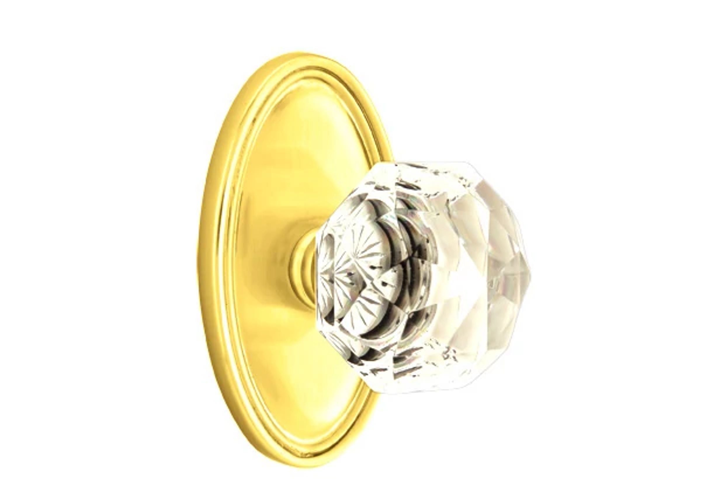 Emtek Diamond Glass Knob Set with Oval Rosette