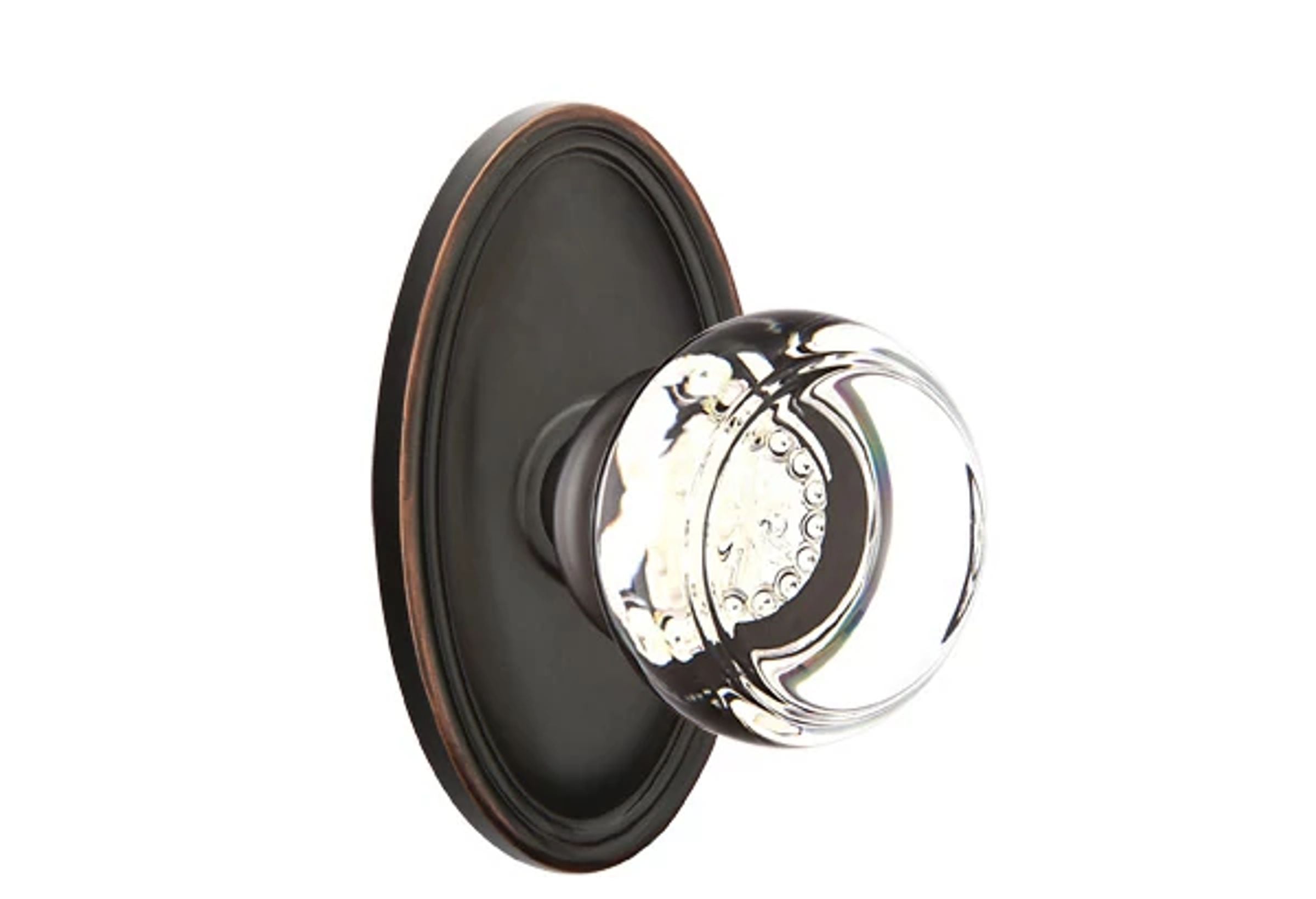 Emtek Georgetown Glass Knob Set with Oval Rosette