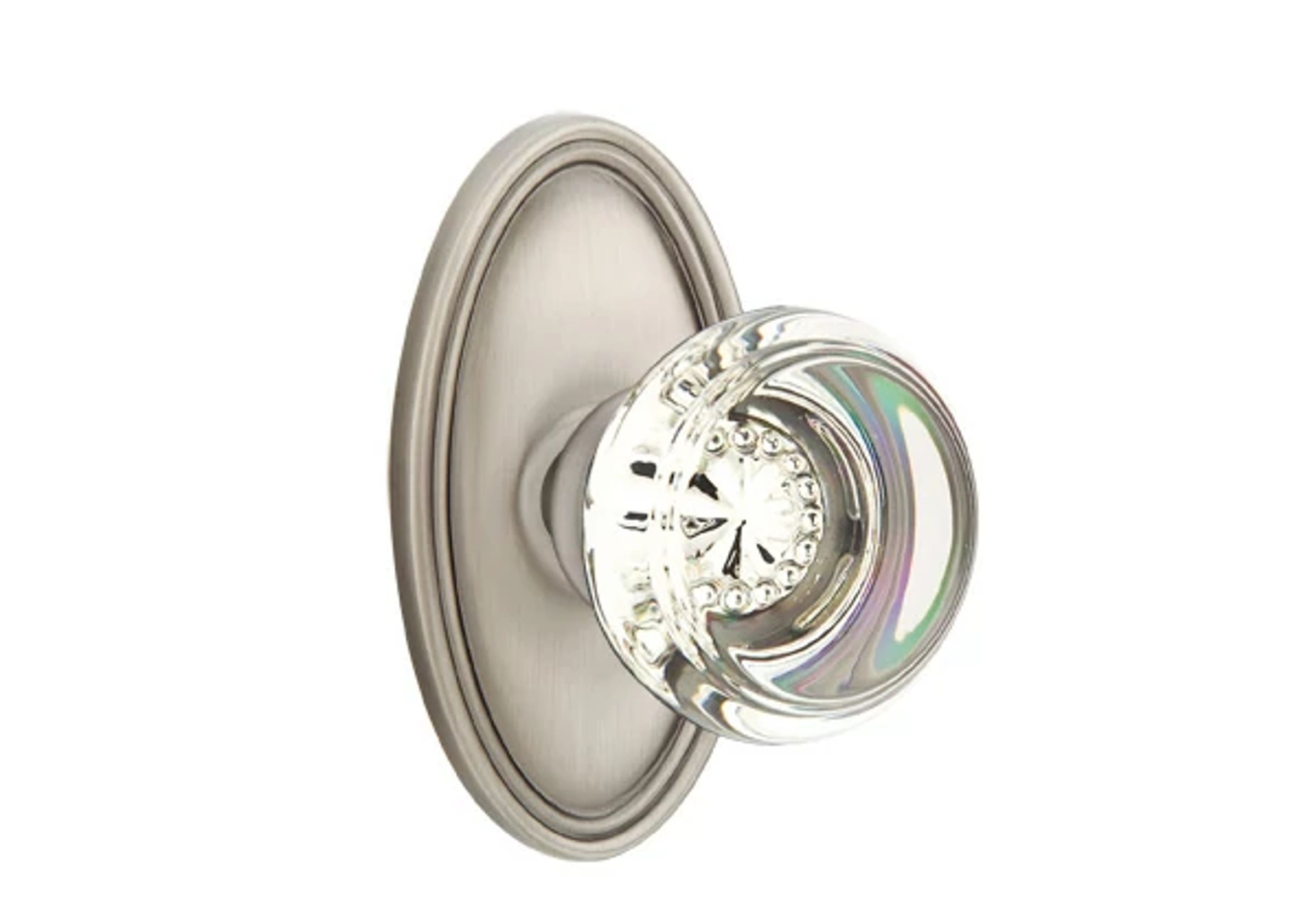 Emtek Concealed Fastener Georgetown Glass Knob Set with Oval Roestte