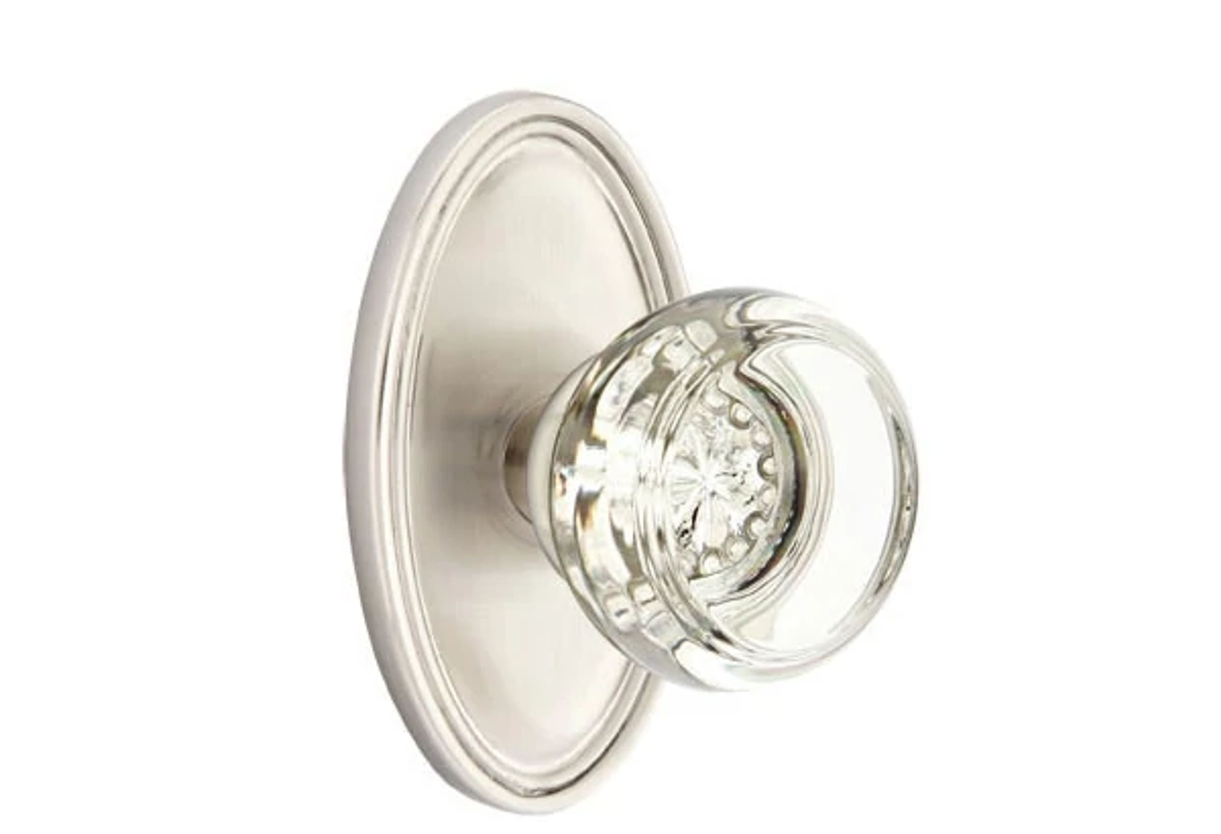 Emtek Georgetown Glass Knob Set with Oval Rosette