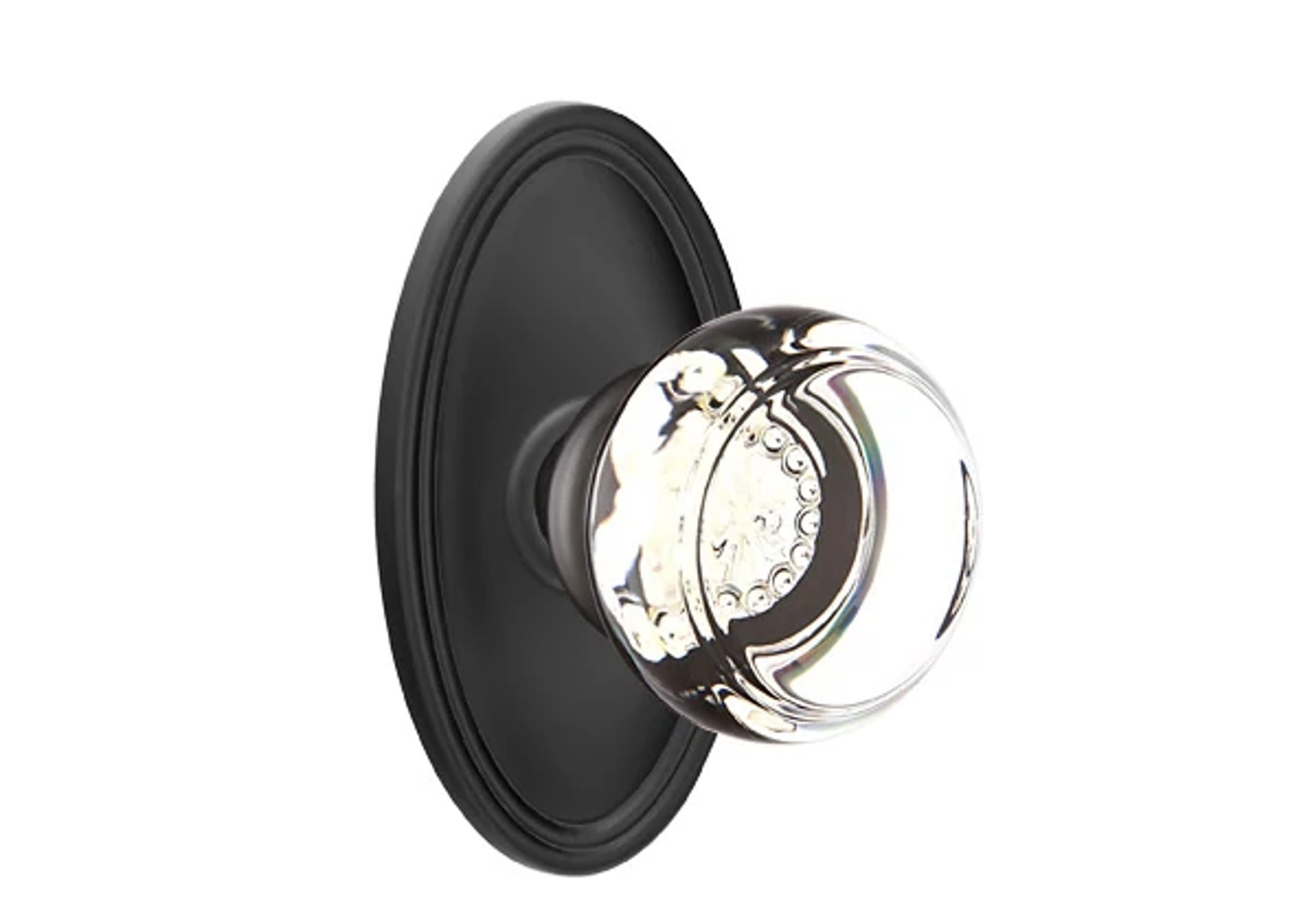 Emtek Concealed Fastener Georgetown Glass Knob Set with Oval Roestte