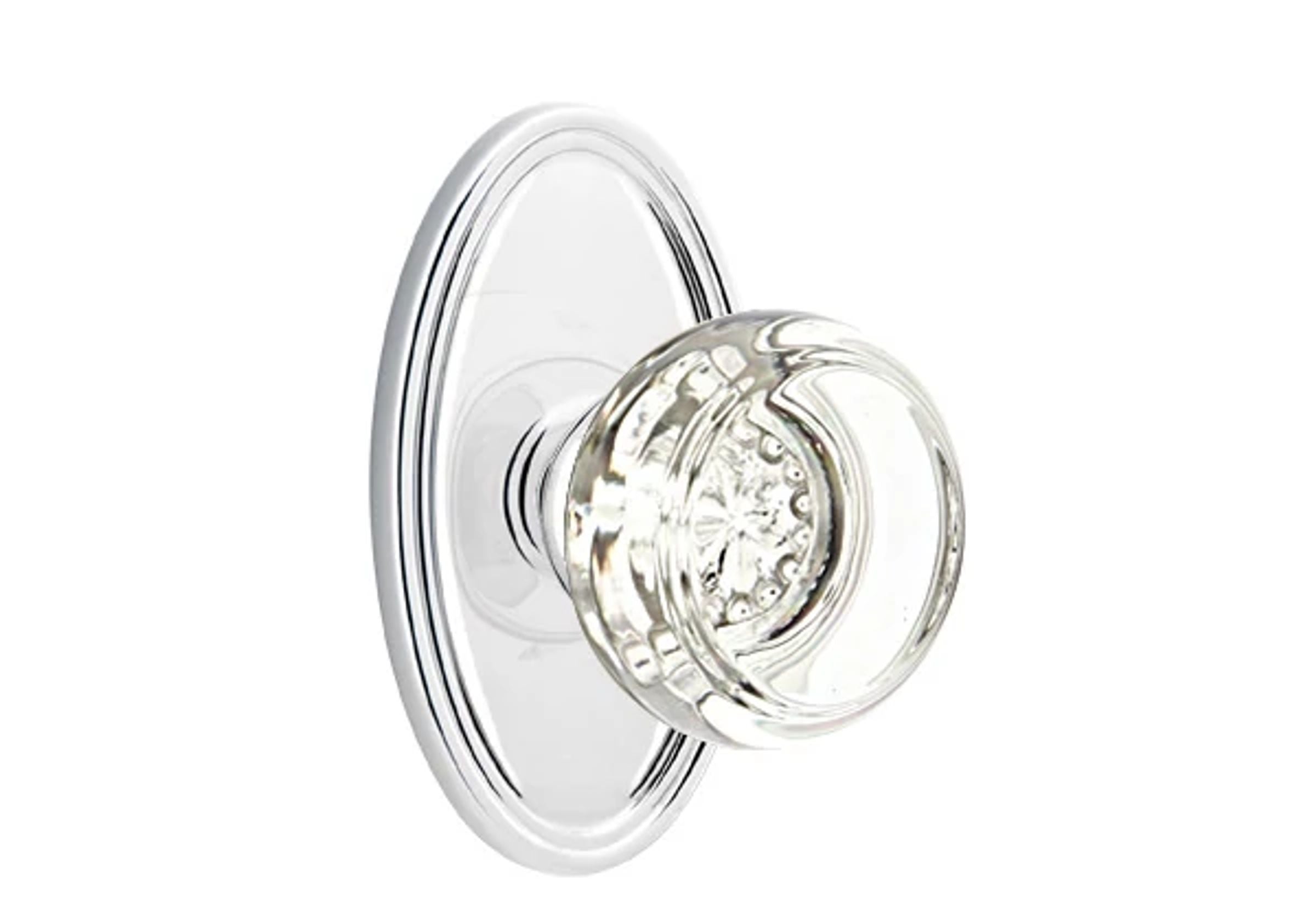 Emtek Concealed Fastener Georgetown Glass Knob Set with Oval Roestte