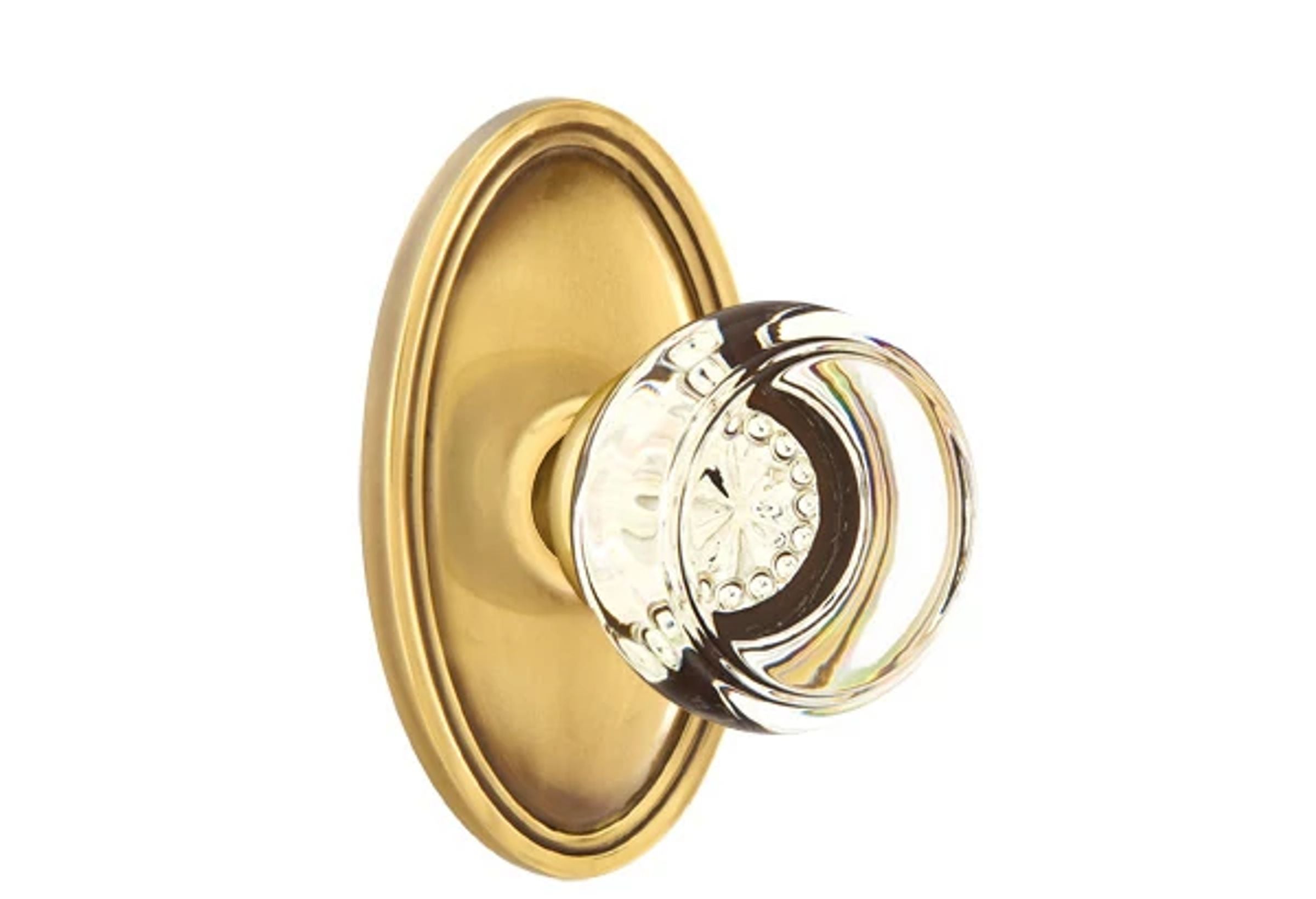 Emtek Concealed Fastener Georgetown Glass Knob Set with Oval Roestte